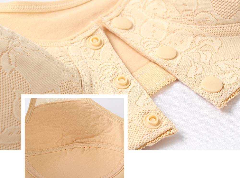1/2/3 Pack Women's Comfortable Front Closure Wireless Bras - Soft Cotton Lace Bralette for Everyday Wear | Perfect for Yoga, Sleeping & Lounge Wear