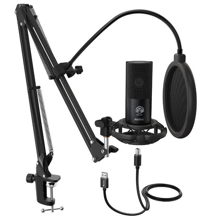 Fifine T669 USB Studio Condenser Microphone Kit with Desktop Stand, Shock Mount & Pop Filter - Perfect for Podcasting, Streaming, Gaming & Voice Recording on PC/Mac