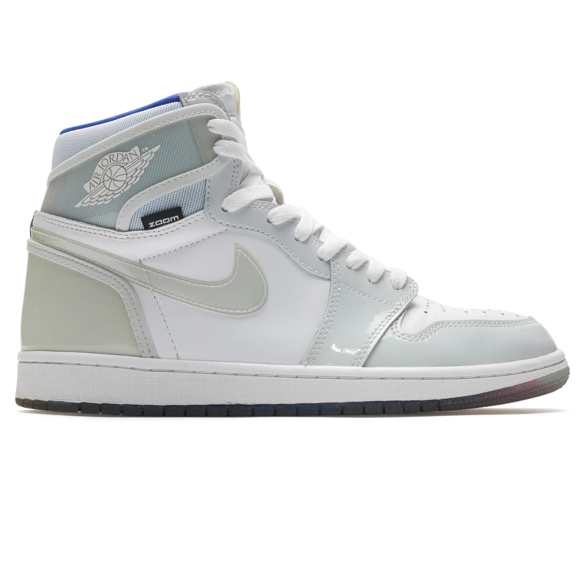 Authentic Pre-Owned Air Jordan 1 Retro High Zoom Sneakers in White & Racer Blue - Classic Basketball Shoes for Streetwear & Sneaker Collectors - Perfect for Casual Wear, Sports & Fashion Outfits