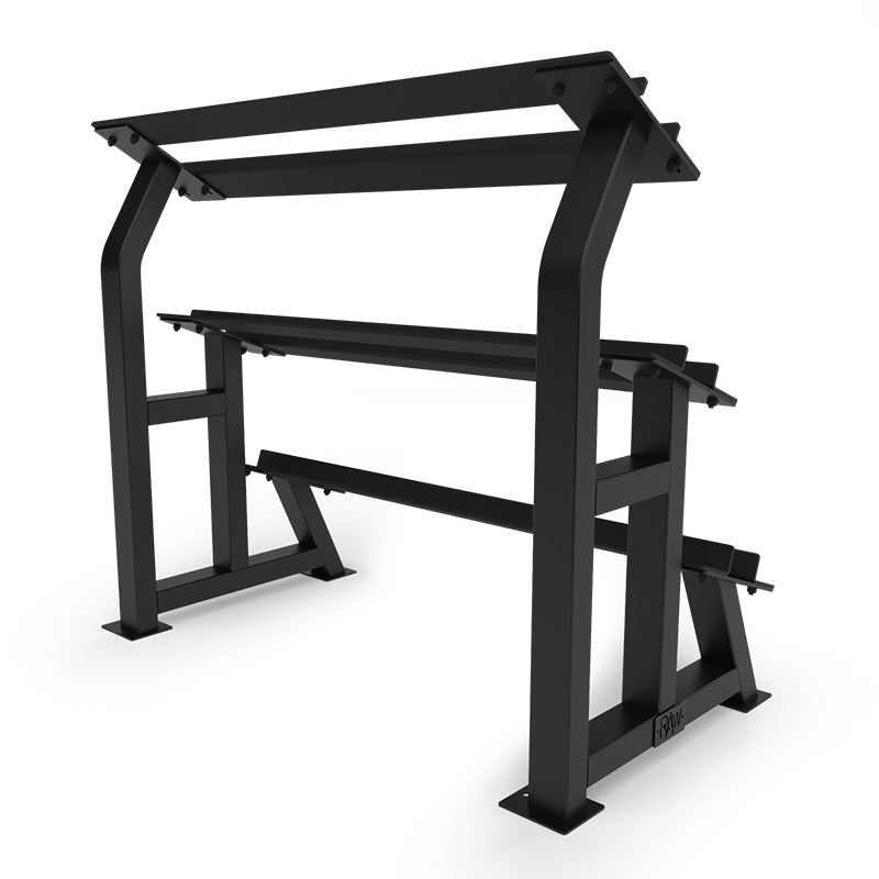 3-Tier Rubber Hex Dumbbell Storage Rack - Heavy Duty Gym Equipment Organizer for Home & Commercial Fitness Spaces