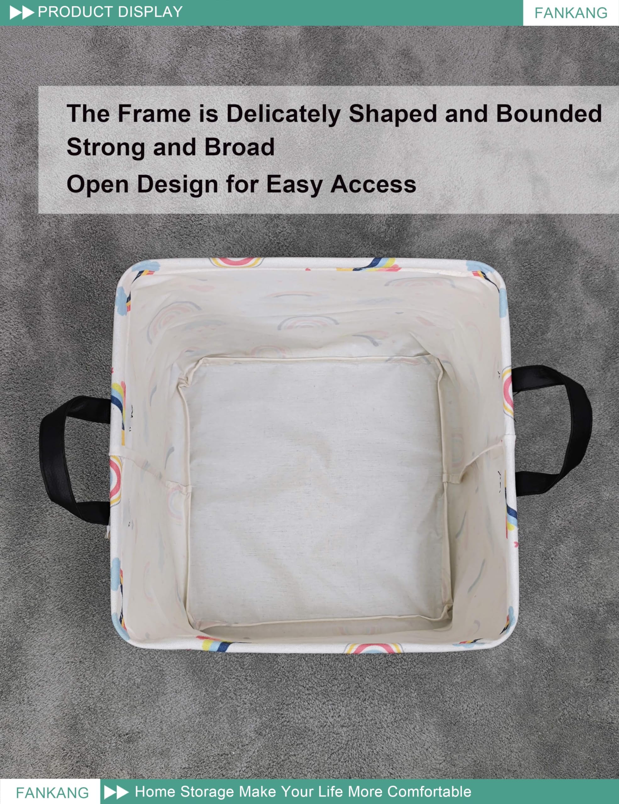 Square Nursery Hamper - Foldable Canvas Laundry Basket with Waterproof PE Coating for Kids, Bedroom & Office Storage | Gift Basket Idea