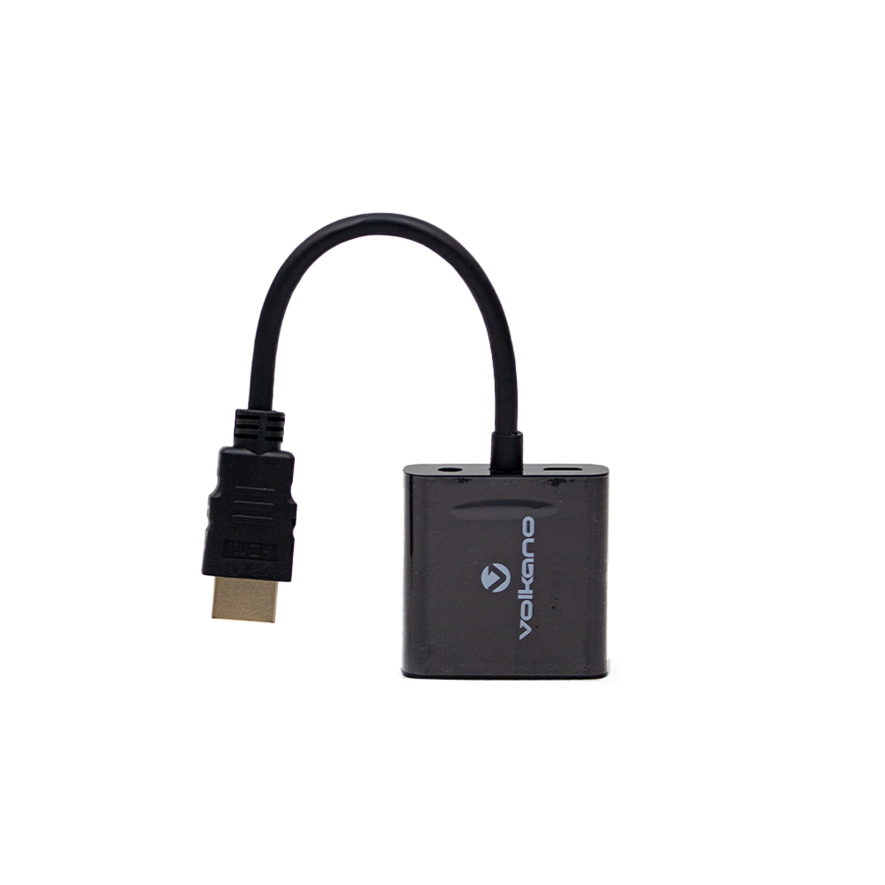 Volkano Annex Series VK 20045 BK HDMI to VGA Adapter with Audio - Connect Laptop/PC to Monitor for Presentations & Home Theater Setup