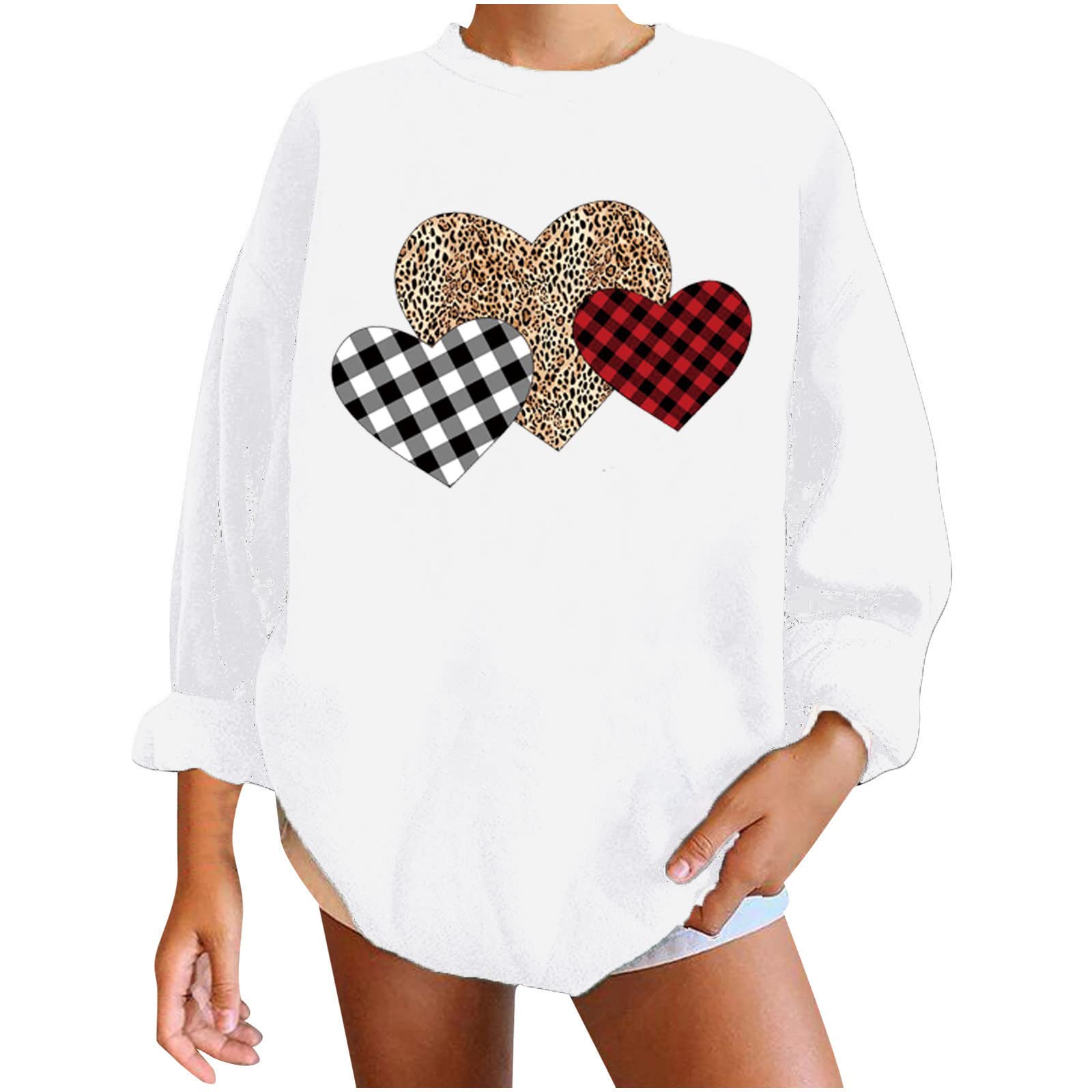 Women's Valentine's Day Graphic Sweatshirt - Cozy Fall Winter Long Sleeve Crewneck Pullover for Casual Wear | Perfect for Date Nights, Gifts & Holiday Outfits