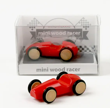 Mini Wood Racer Toy Car - Red Color - Perfect for Kids' Playtime, Birthday Gifts & Collectible Display