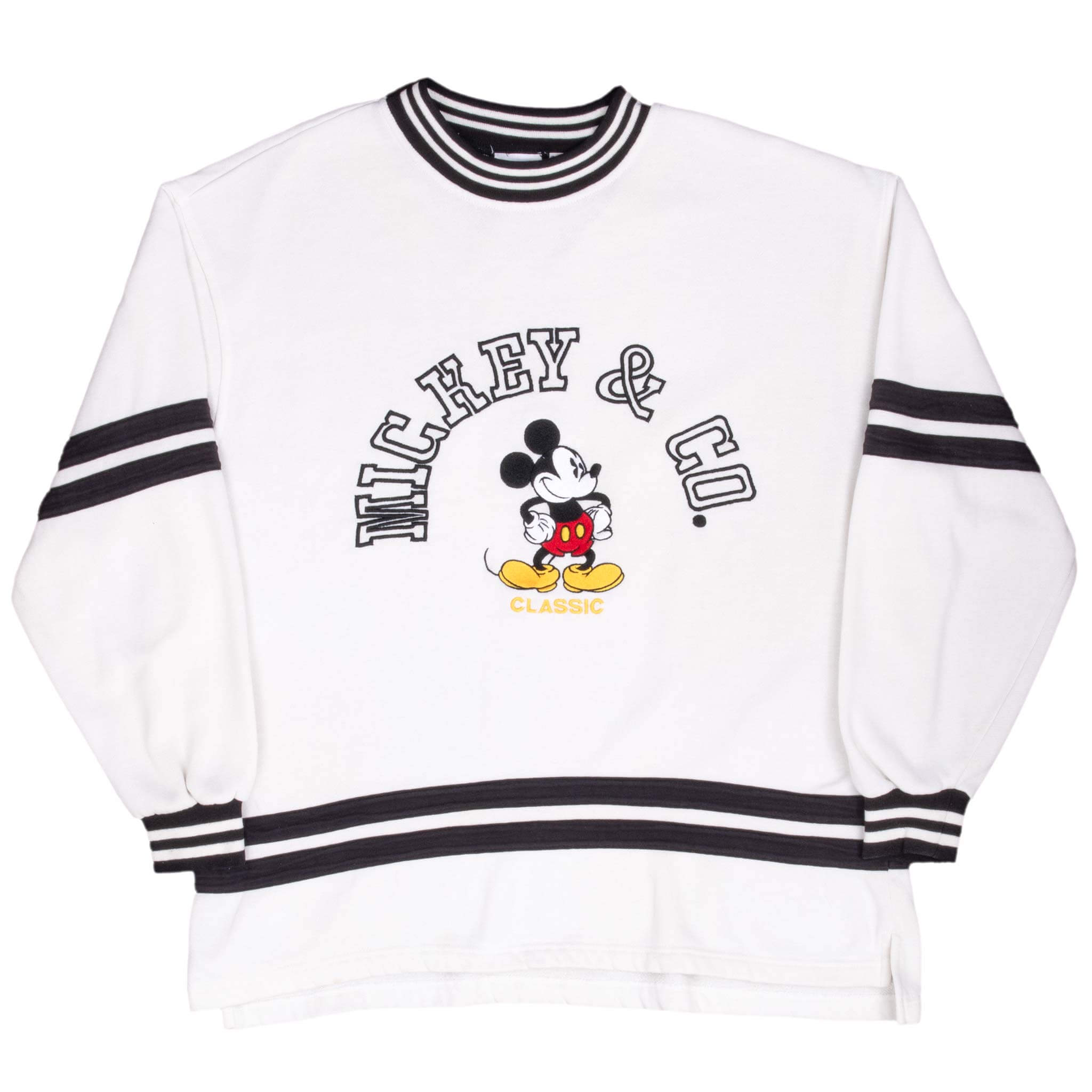 Vintage 1990s Disney Mickey Mouse & Co White Sweatshirt XL - Retro Cartoon Graphic Hoodie for Casual Wear & Disney Fan Gifts