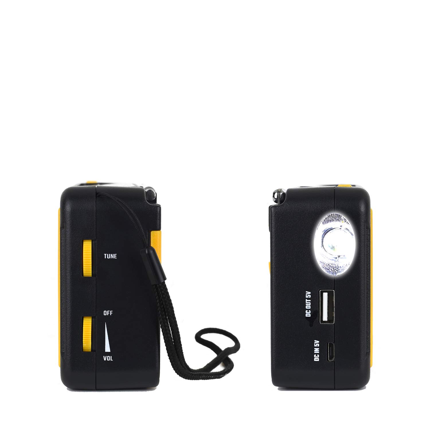 Kaito Voyager KA336 Emergency Weather Radio - AM/FM/NOAA Solar Hand Crank 5-Way Power with LED Flashlight & USB Phone Charger | Portable Survival Gear for Camping, Hiking, and Power Outages (Yellow)