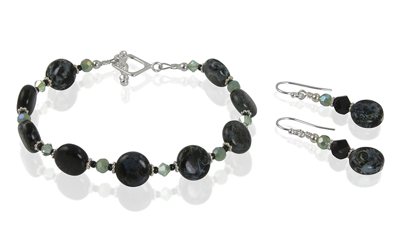 Cosmic Black Green Blue Glass Beaded Bracelet Set for Women - Boho Chic Handmade Jewelry Gift for Birthday, Party & Everyday Wear