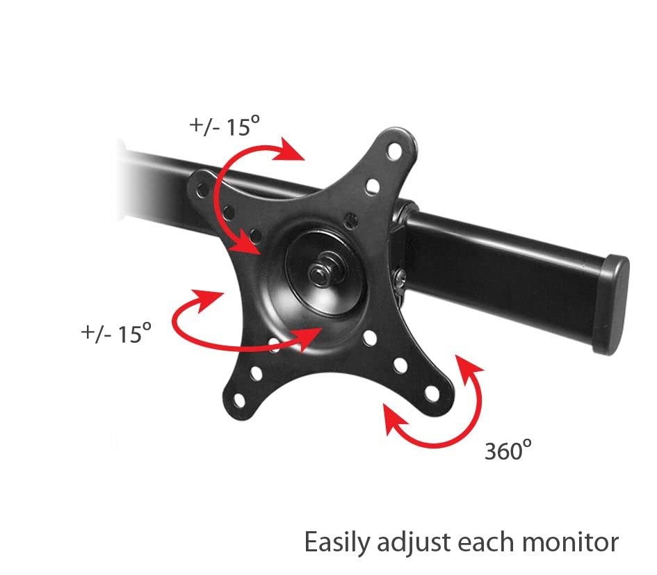 SIIG Dual Monitor Stand for 13-27 Inch Screens - Adjustable Side by Side Desk Mount with Clamp, VESA Compatible - Perfect for Home Office, Gaming Setup & Workspace Organization