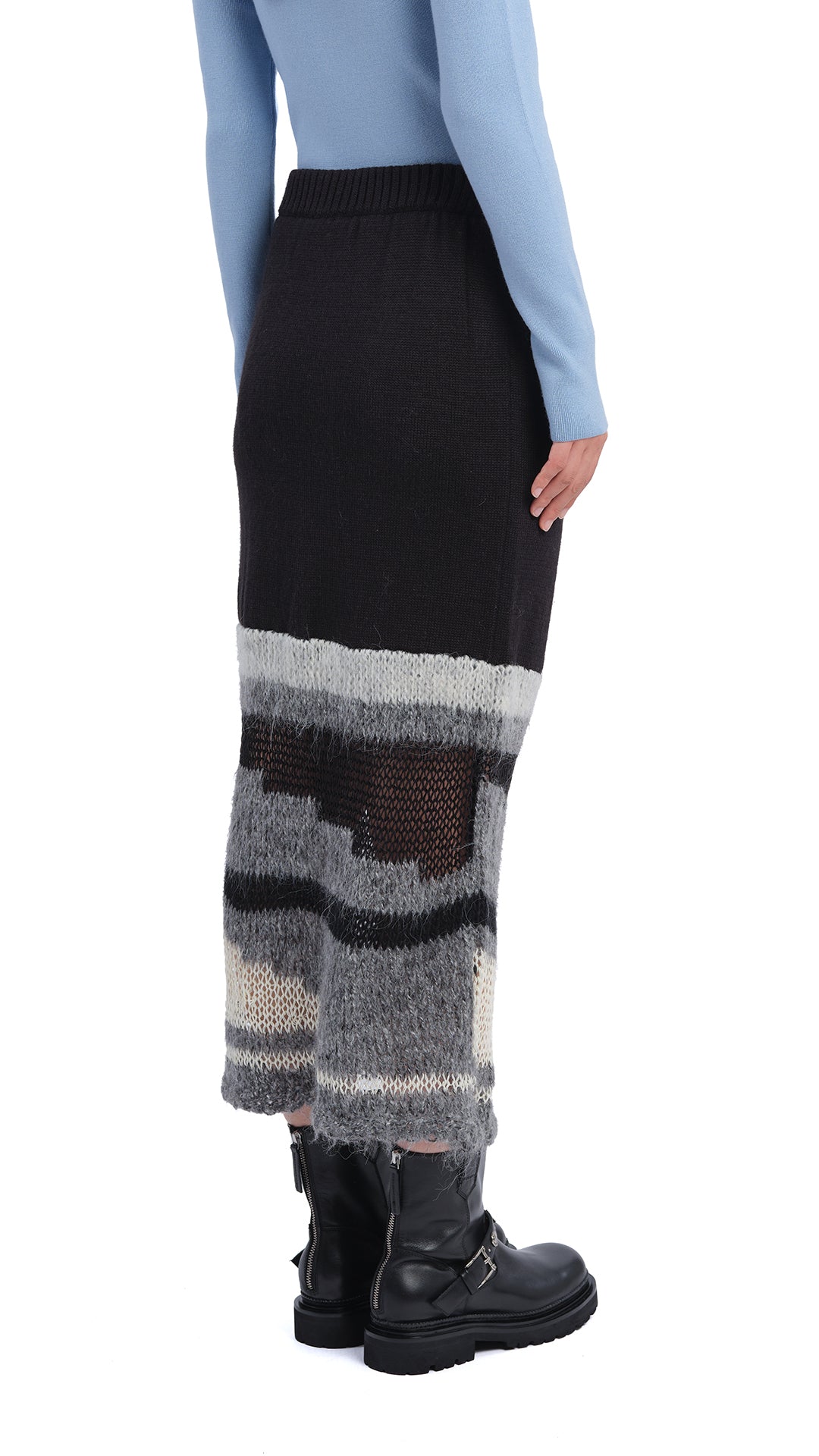 Mix Yarn Knit Skirt - Women's Chunky Knit Skirt for Fall & Winter | Cozy Casual Wear for Office, Date Night & Holiday Outfits