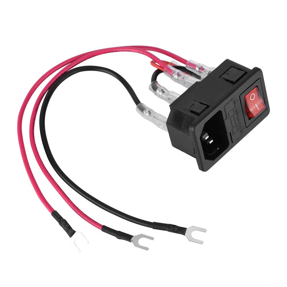 10A 220V/110V U-Type Plug, 3 Pin Fused Module - Easy Installation Power Supply Switch for 3D Printers, CNC Machines & Electronics | Safe Power Adapter with Fuse Socket Outlet Module | Perfect for Home Workshops & DIY Projects