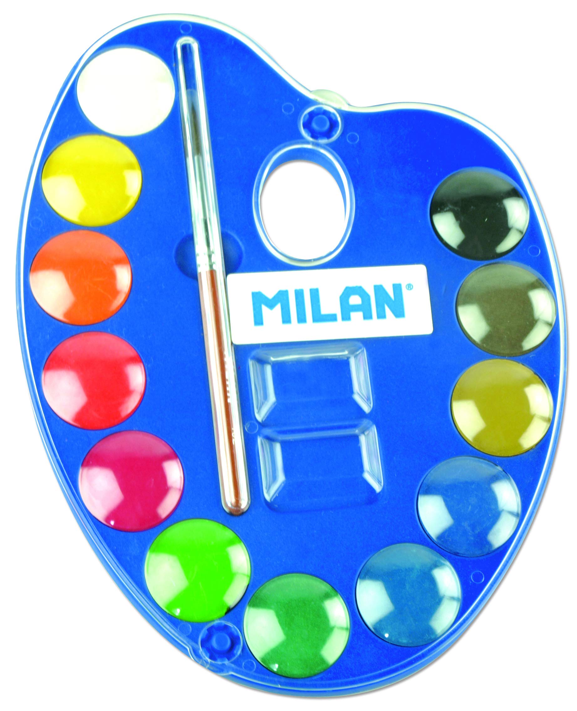 Milan 053412 25mm Watercolor Palette - Pack of 12 | Professional Artist Paint Tray for Watercolor Painting, School Projects & DIY Crafts