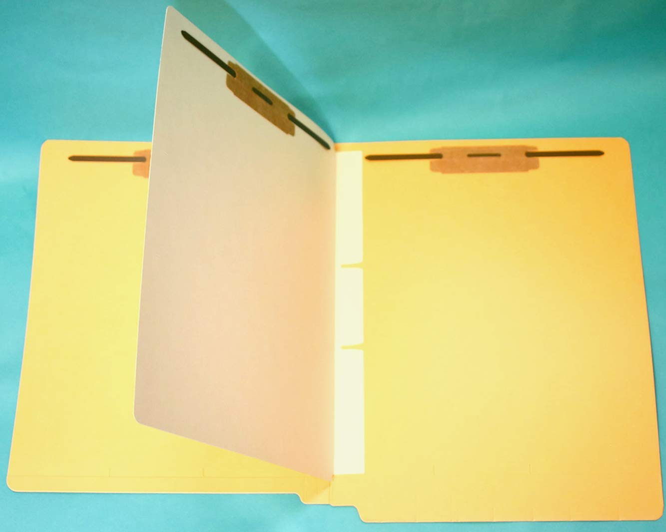 Yellow Classification Folders with 1 Divider & 4 Fasteners - 3/4
