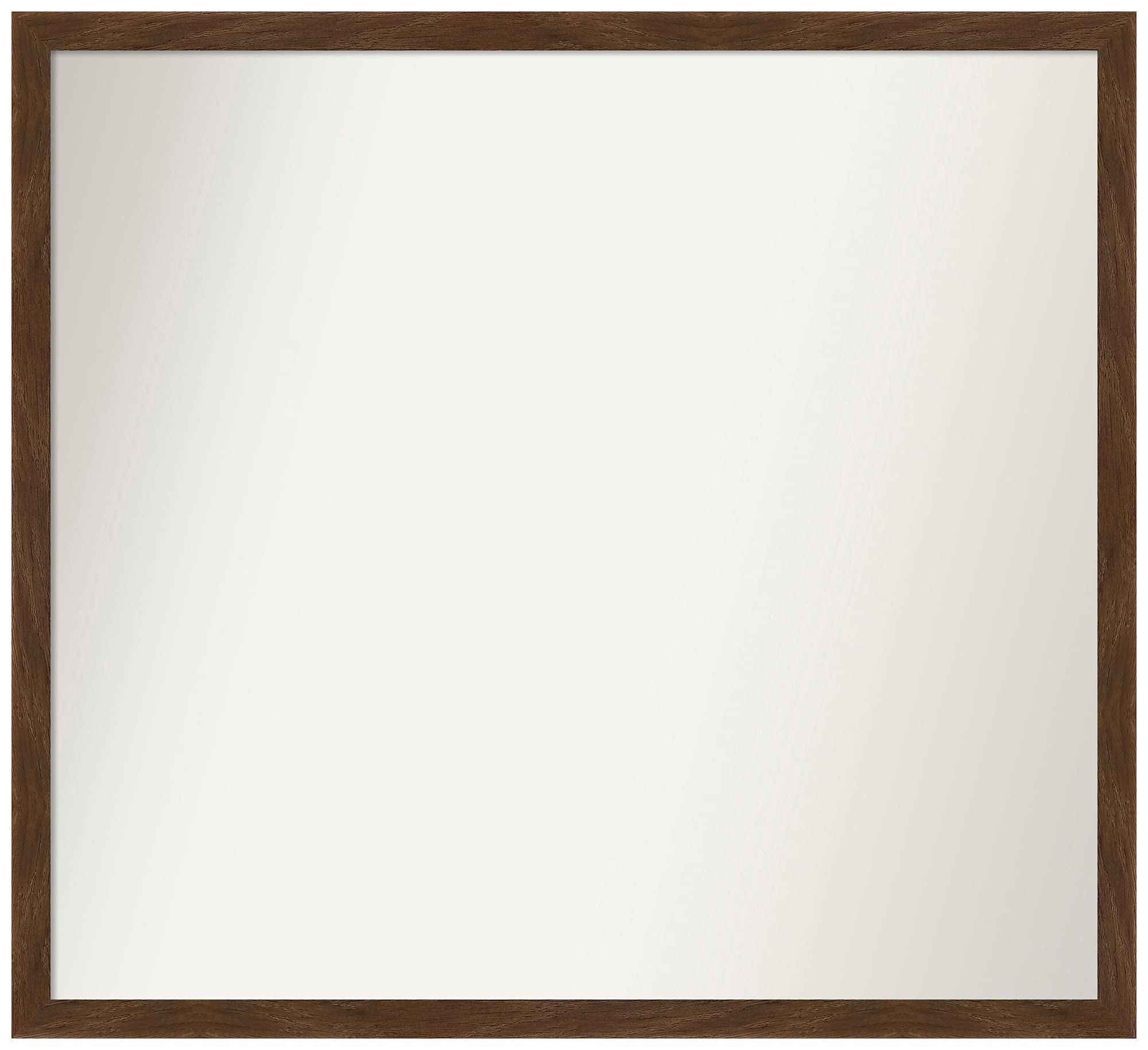 Amanti Art Non-Beveled Custom Wall Mirror 21x23 Inches, Carlisle Brown Narrow Frame - Bathroom, Living Room, Bedroom Decor - Handmade Solid Wood Frame - Various Sizes Available