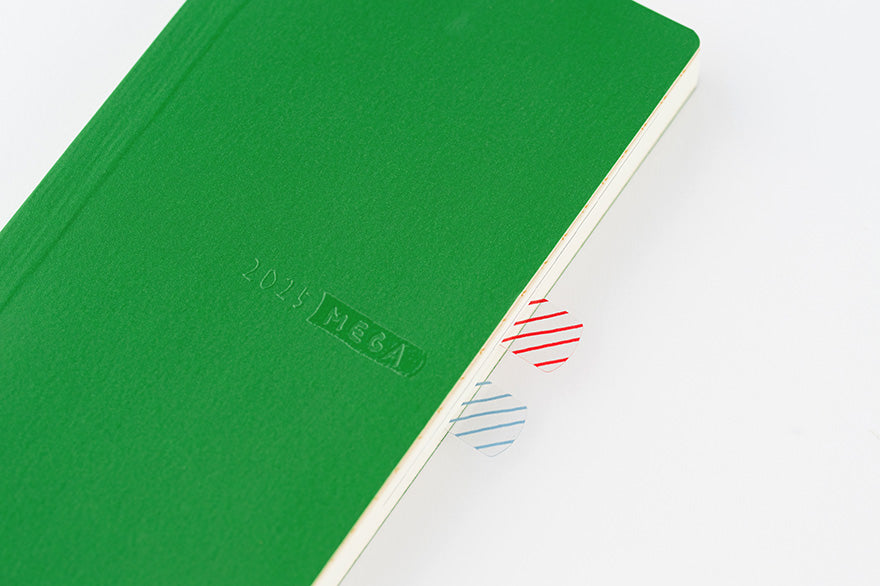 Hobonichi Weeks MEGA 2025 Planner - Leaf Green Softcover Weekly Horizontal Notebook, English Edition (January Start, Monday Start) | Perfect for Journaling, Planning & Productivity | Ideal for Students, Professionals & Creative Writers