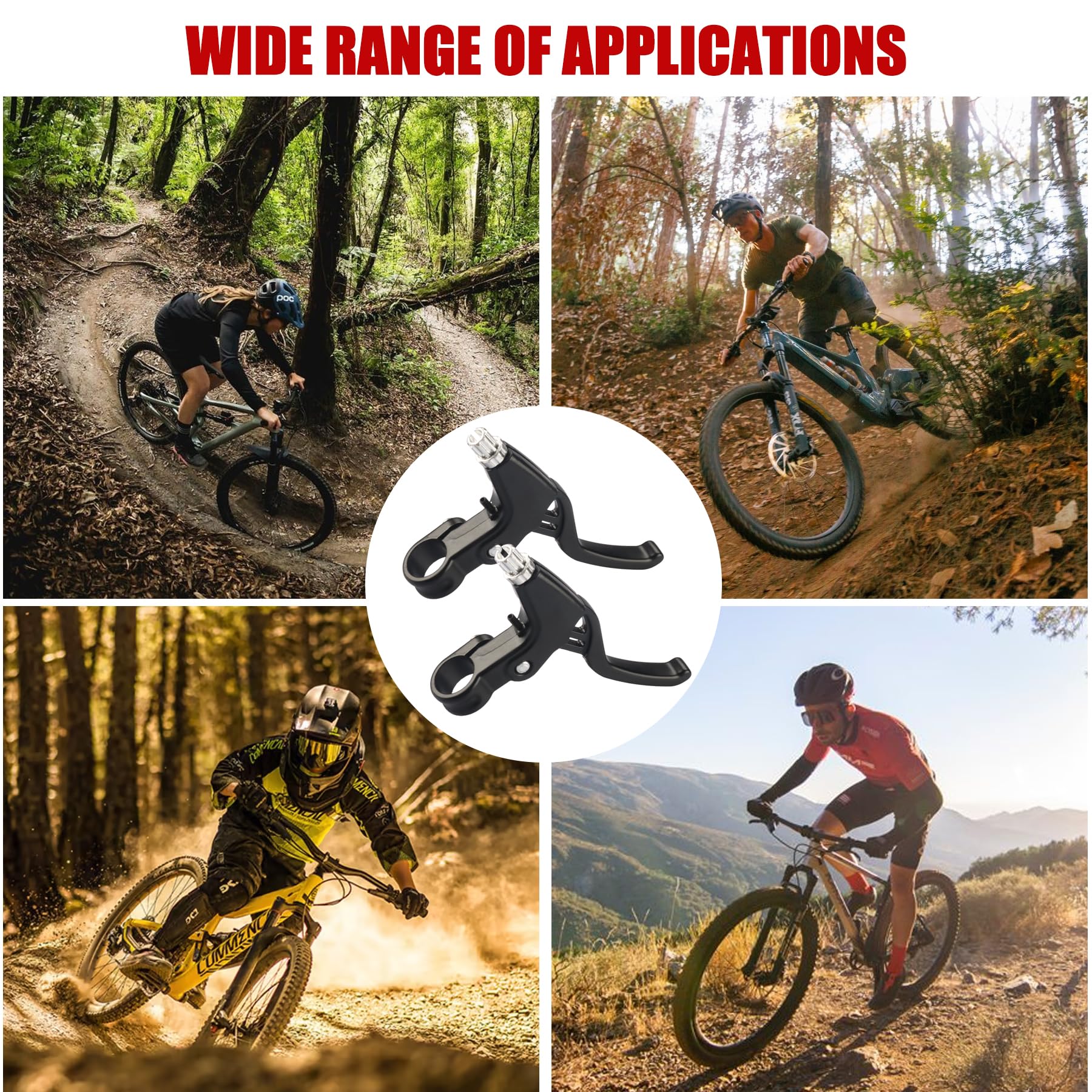 Premium Universal 2.2cm Aluminum Alloy Bike Brake Levers - V-Brake Handlebar Bicycle Brake System for Mountain Bikes, Road Bikes & Most Bicycles (1 Pair, Black) | Perfect for Cycling Commuting, Trail Riding & Urban Adventures