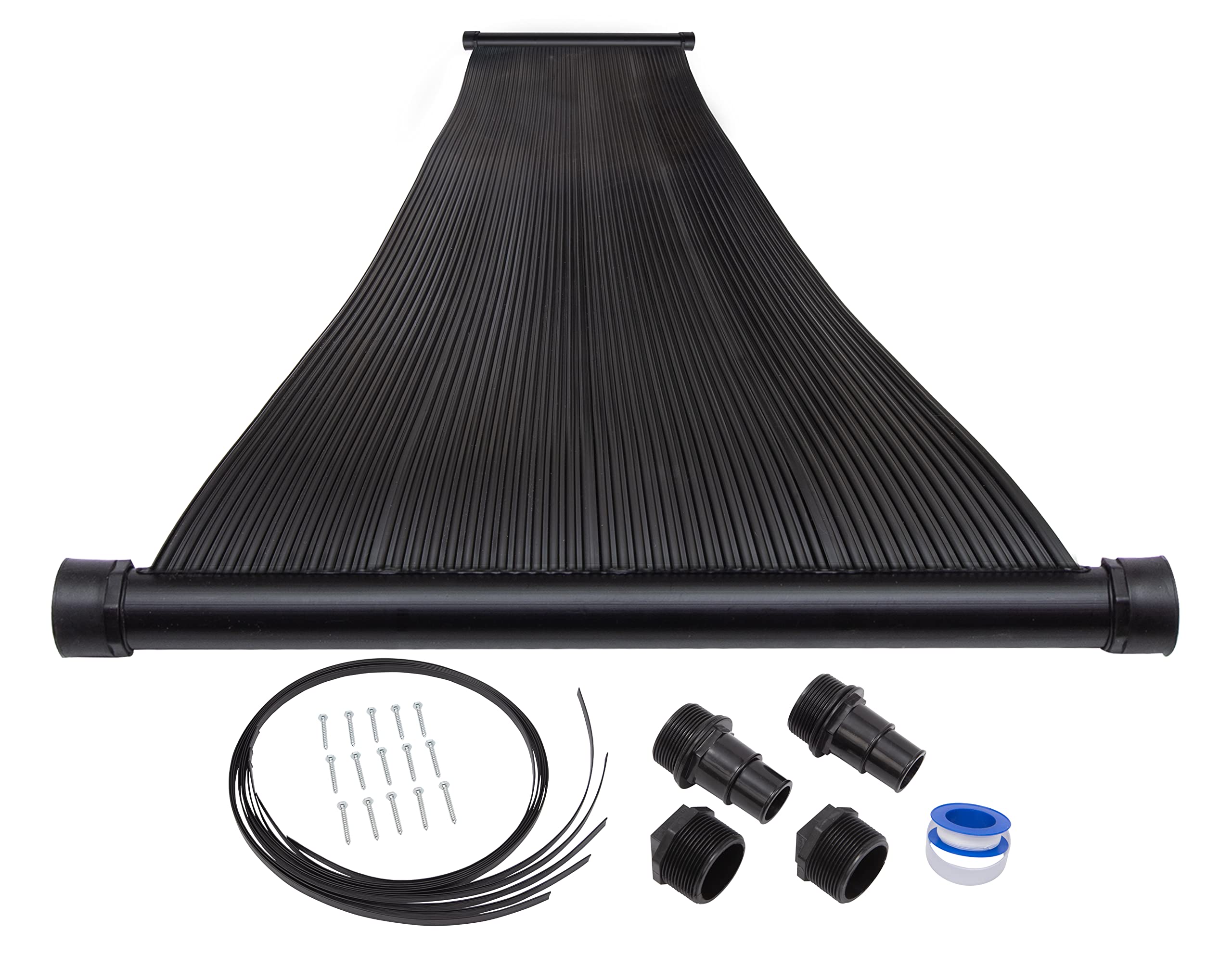 SunQuest Economy Solar Pool Heater Panel - 2ft x 10ft Collector with Roof/Rack Kit - DIY Solar Water Heater for Above Ground & Seasonal Pools - UV Resistant & Durable - Perfect for Backyard Swimming Pools, Spas and Hot Tubs