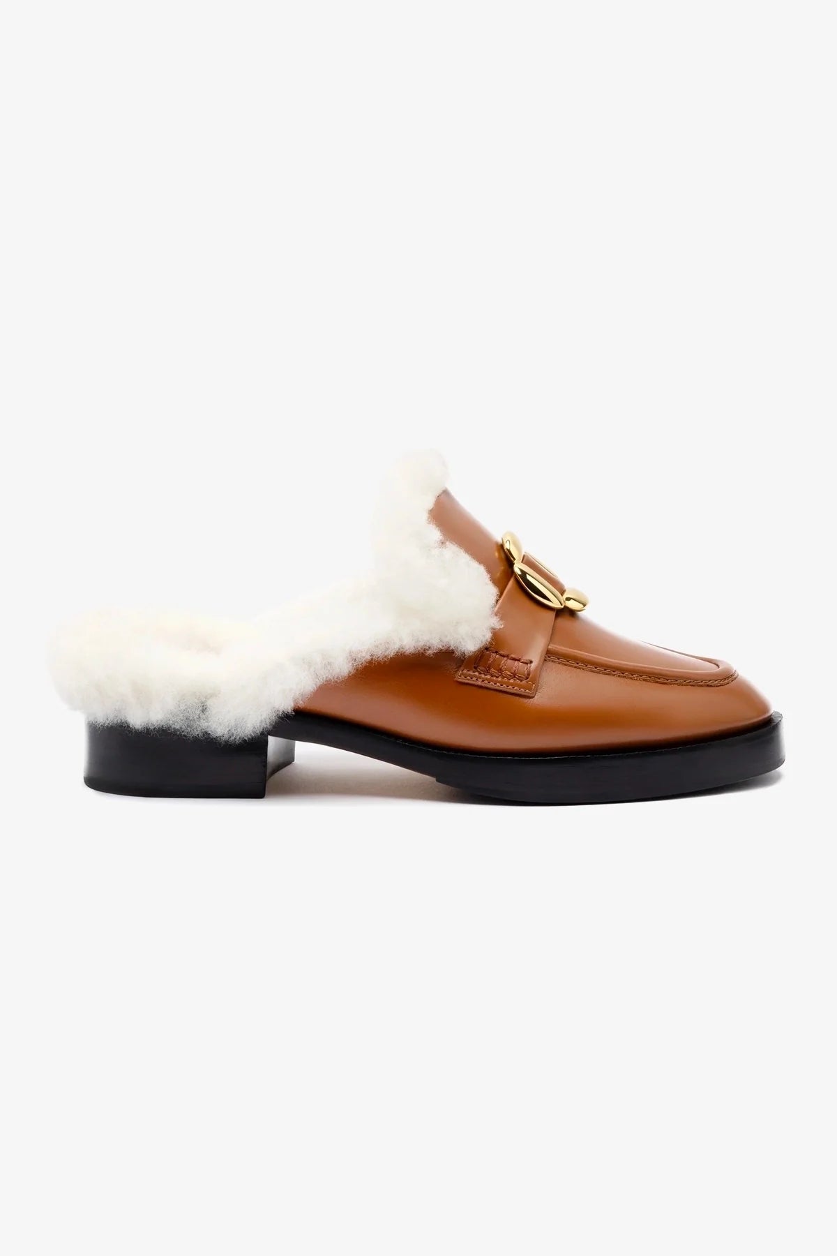 Bobbie Mule Women's Shoes - Caramel Leather & Natural Shearling Slippers - Comfortable House Shoes for Indoor/Outdoor Wear - Perfect for Home, Office & Casual Outings