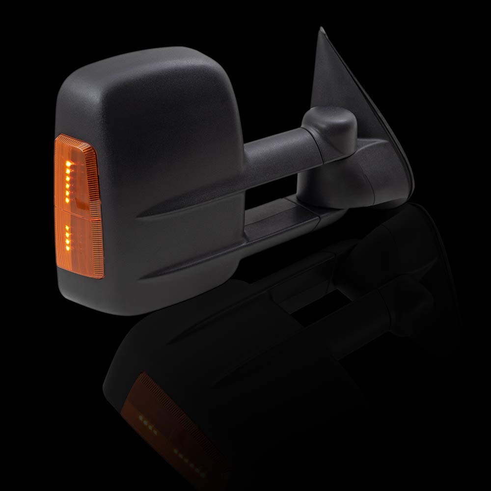 Brock Replacement Manual Tow Telescopic Performance Mirrors with External Turn Signal - Compatible with 1999-2007 Chevy Silverado & GMC Sierra Pickup Trucks | Perfect for Towing, Hauling & Off-Road Adventures