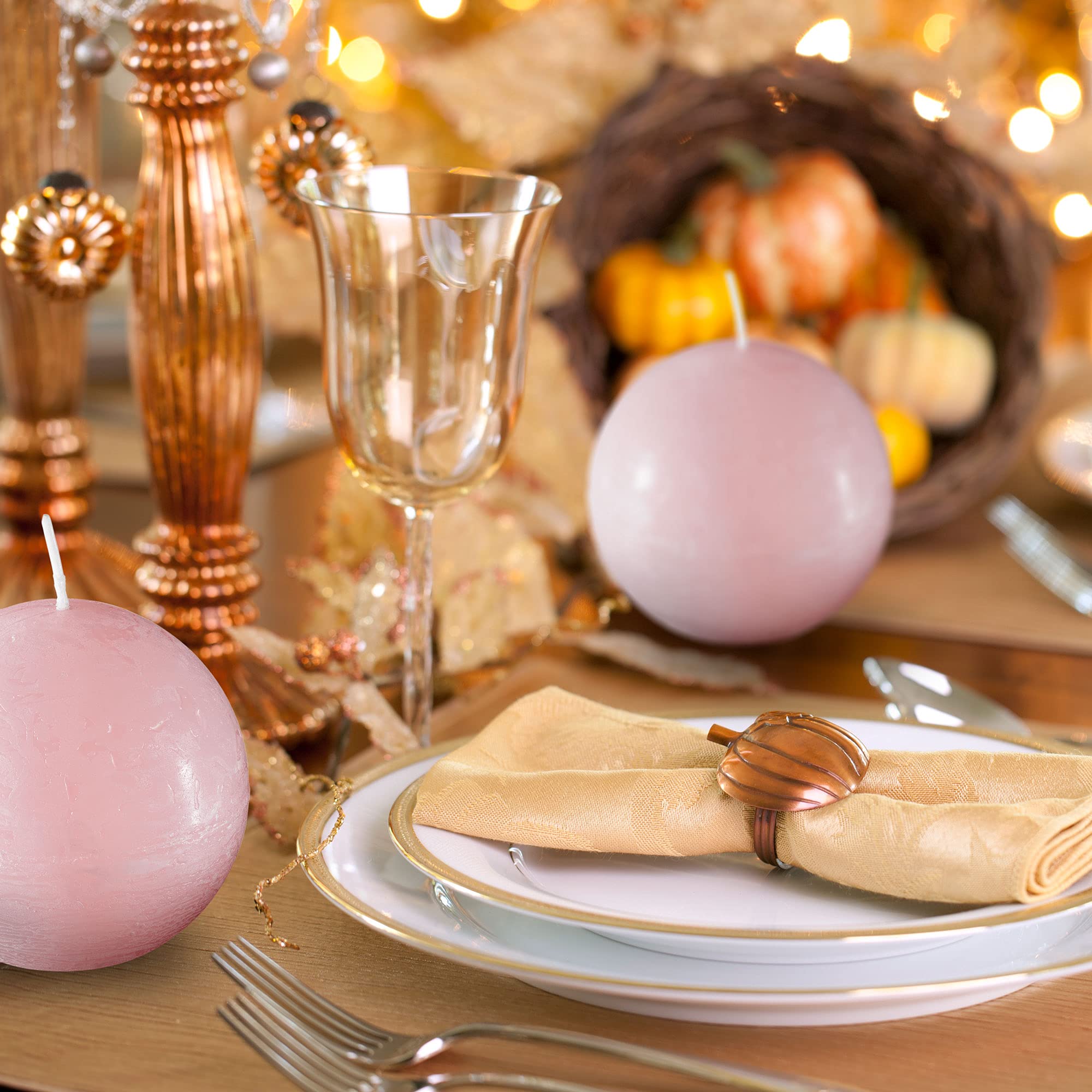 SPAAS 3 Inch Light Pink Round Candles - Set of 6 Rustic Ball Candles for Wedding Decorations, Party Centerpieces, Holiday Table Settings & Home Decor - Premium Paraffin Sphere Candles for Romantic Ambiance & Special Occasions