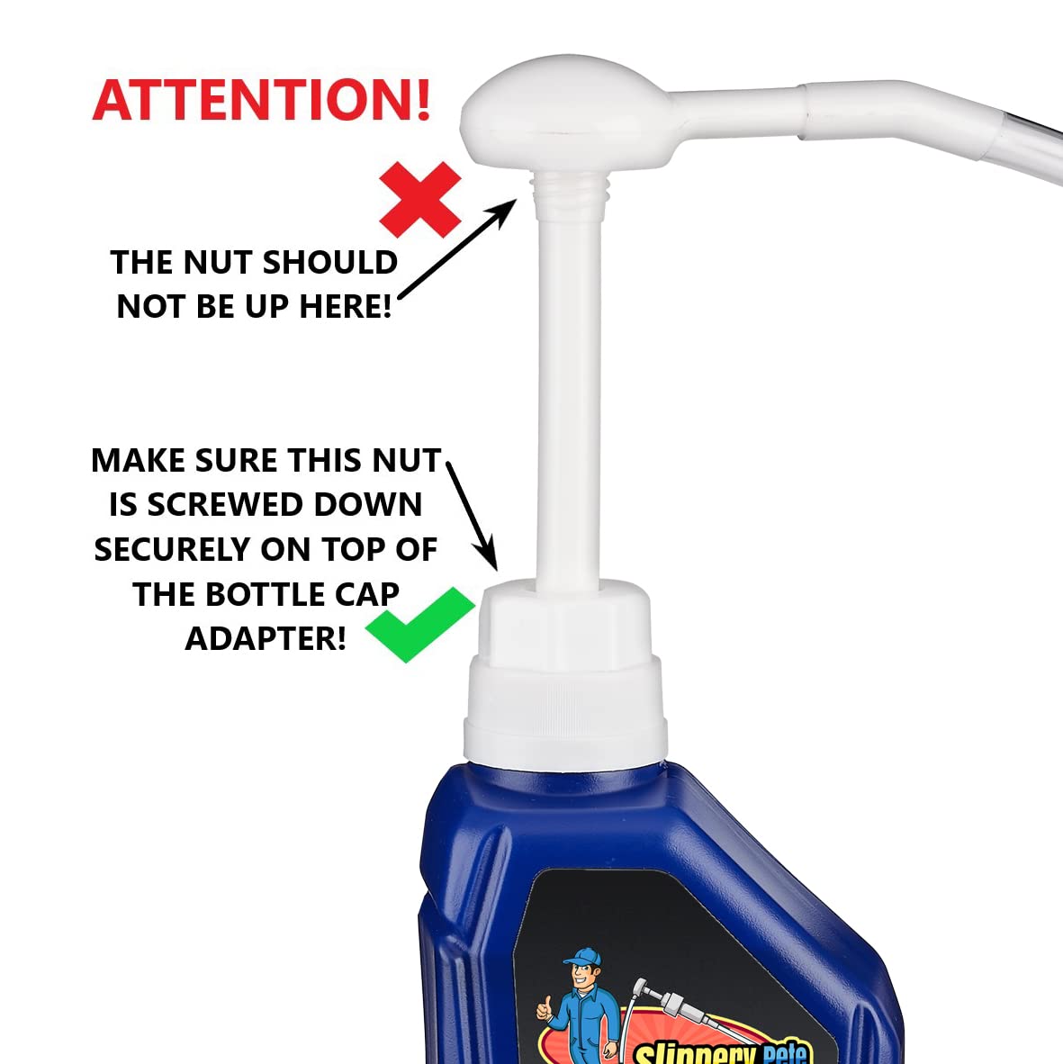 30cc Slippery Pete Hand Pump for Gallon & Wide Mouth Quart Bottles - Transfer Gear Oil, Transmission Fluid, Differential Fluid & Antifreeze | Ideal for Automotive Maintenance, DIY Fluid Changes & Workshop Use