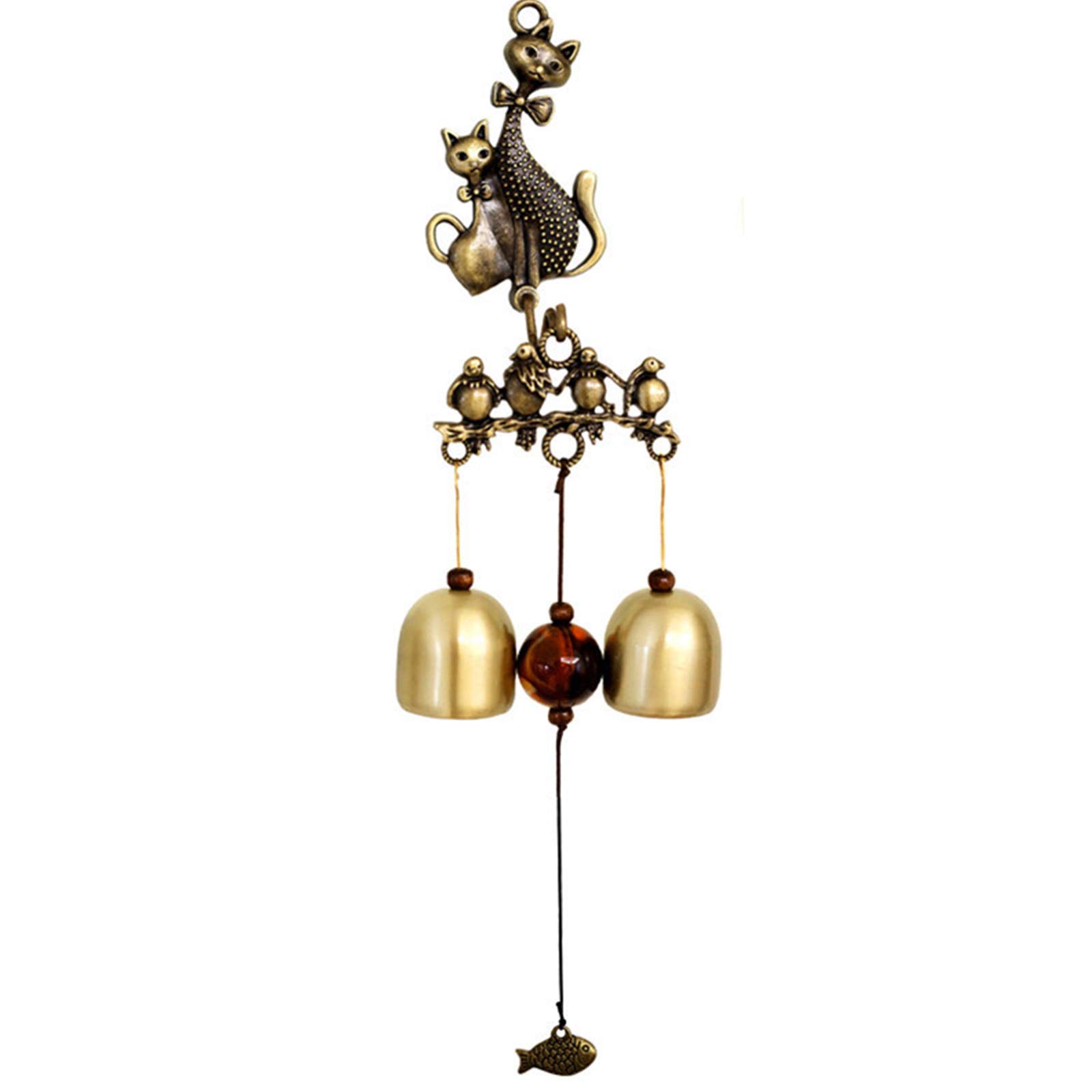 Feng Shui Wind Chimes for Indoor & Outdoor Use - Handcrafted Bird & Cat Statue Wind Bells for Garden, Patio, and Home Decor | Good Luck Charm & Creative Ornament for Positive Energy | Perfect for Meditation Spaces, Porches, and Living Rooms