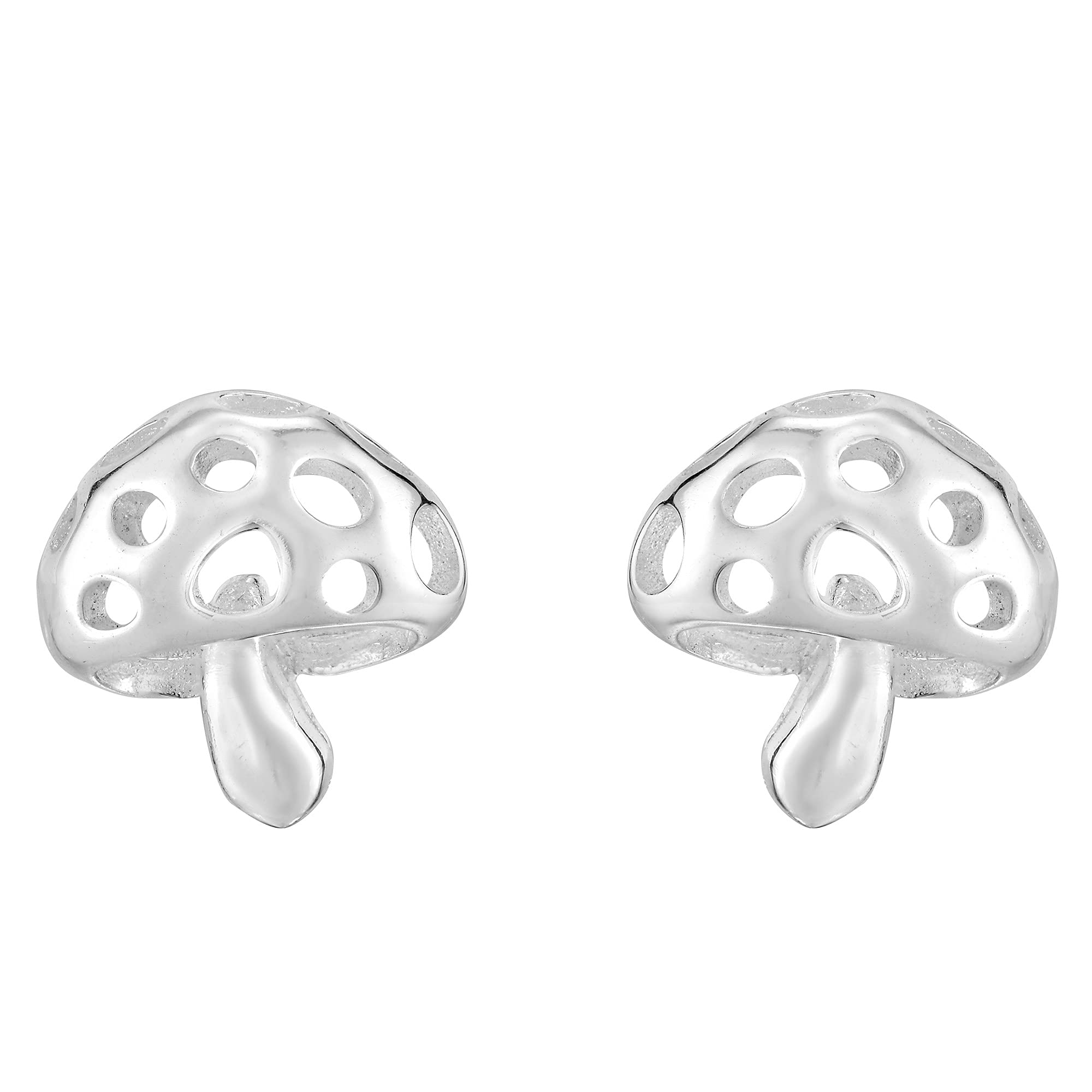 AeraVida Sterling Silver Mushroom Stud Earrings for Women - Minimalist Adorable Little Forest Mushroom Jewelry - Trendy Dainty Earrings - Perfect Gift for Daughter, Wife, Girlfriend | Ideal for Everyday Wear, Casual Outfits, Nature Lovers & Boho Fashion