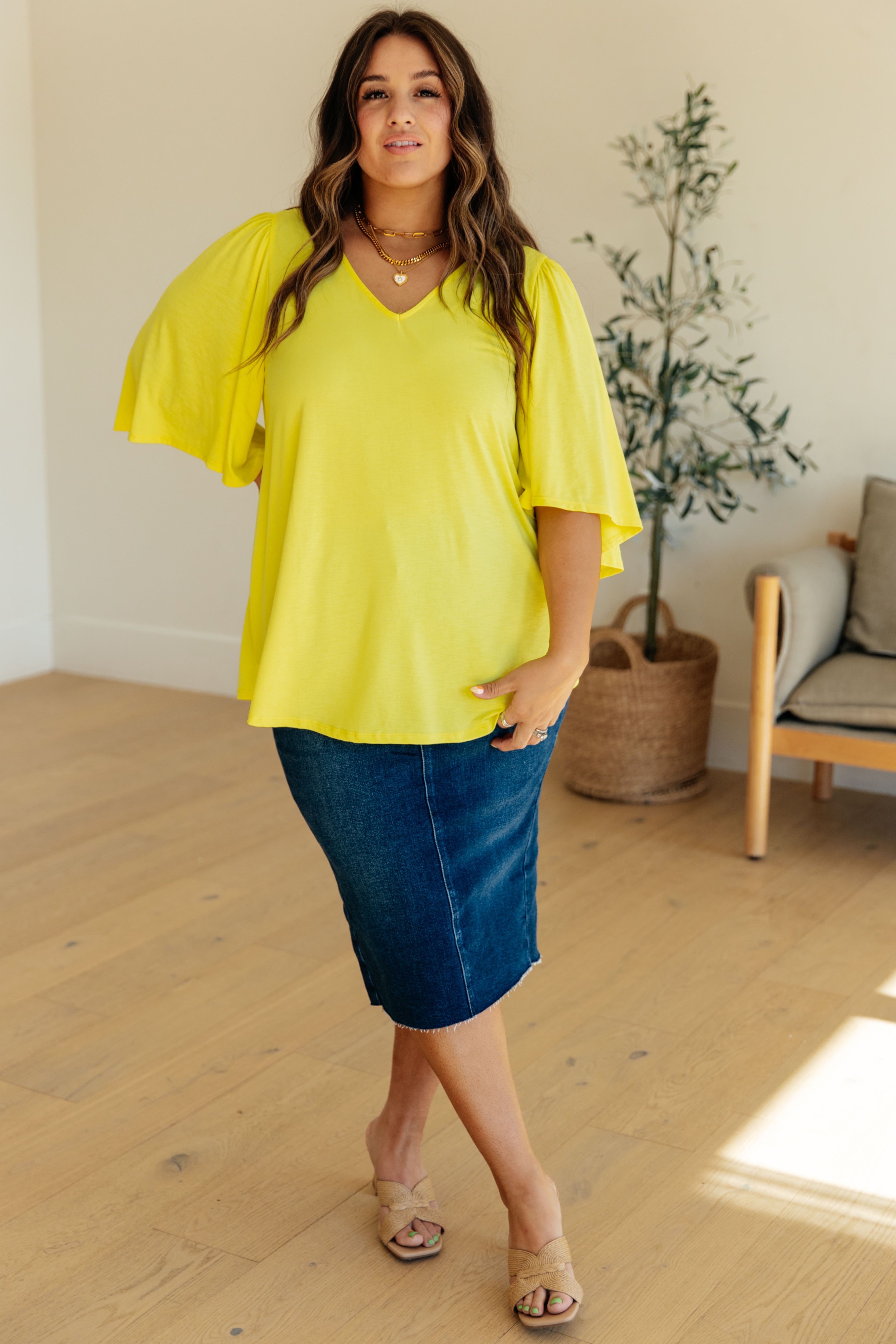 Neon Yellow Cali Blouse for Women | Trendy Summer Casual Top | Perfect for Beach Outings, Music Festivals & Street Style