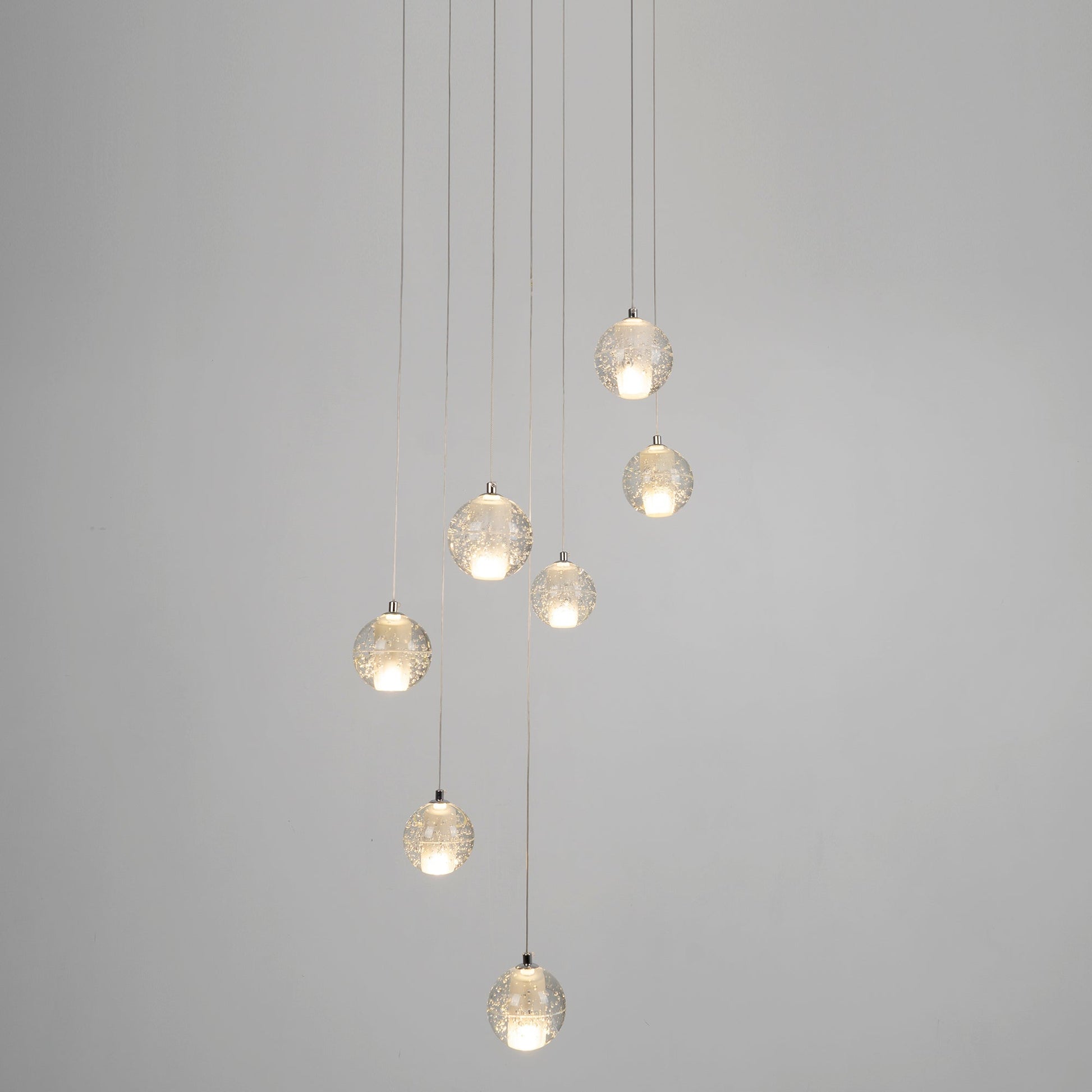 Elegant Ball Crystal Pendant Light - Modern Chandelier for Dining Room, Bedroom & Living Room Decor - Dimmable LED Hanging Light Fixture