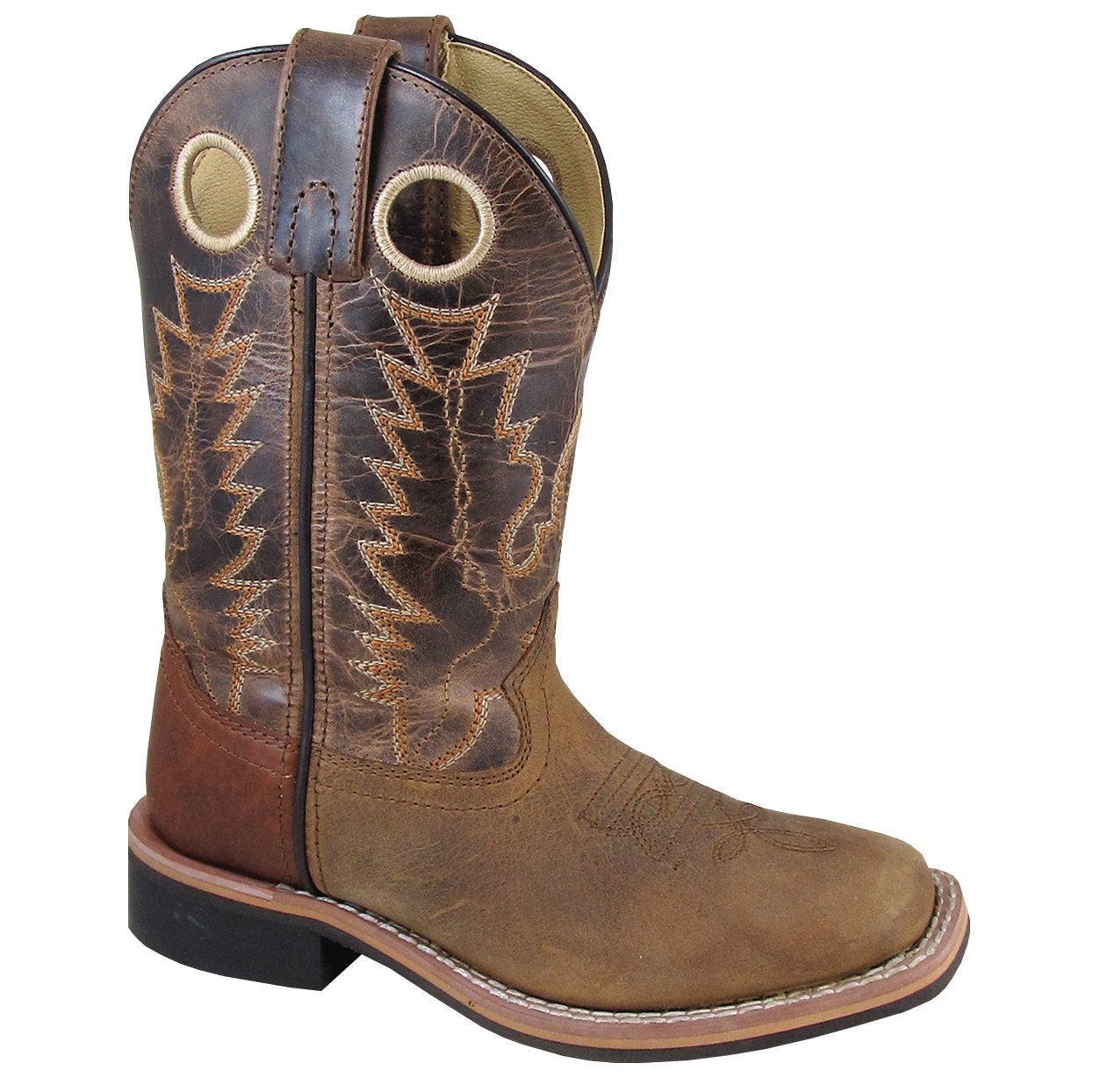 **Smoky Mountain Youth Jesse Brown Distress Brown Crackle Cowboy Boots for Men – Vintage Western Style for Rodeo, Country Music & Outdoor Adventures**