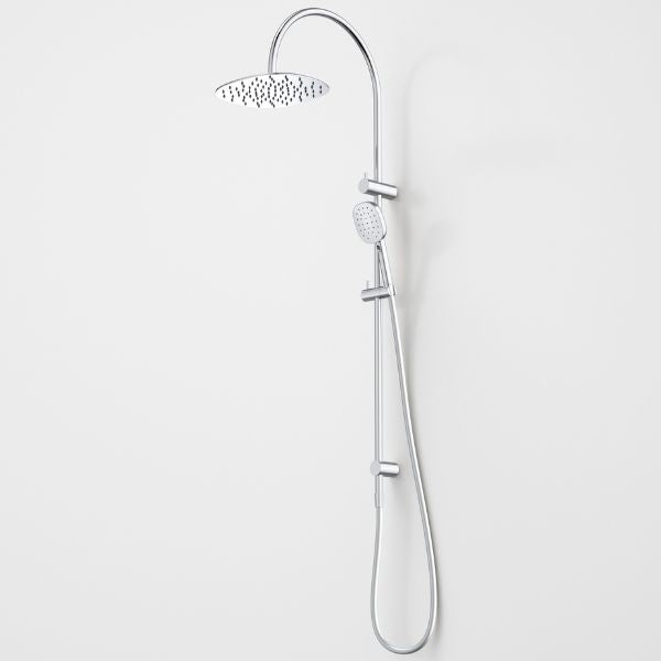 Caroma Contura II Rail Shower System with Overhead Showerhead in Chrome Finish - Perfect for Modern Bathroom Renovations and Spa-Like Shower Experiences
