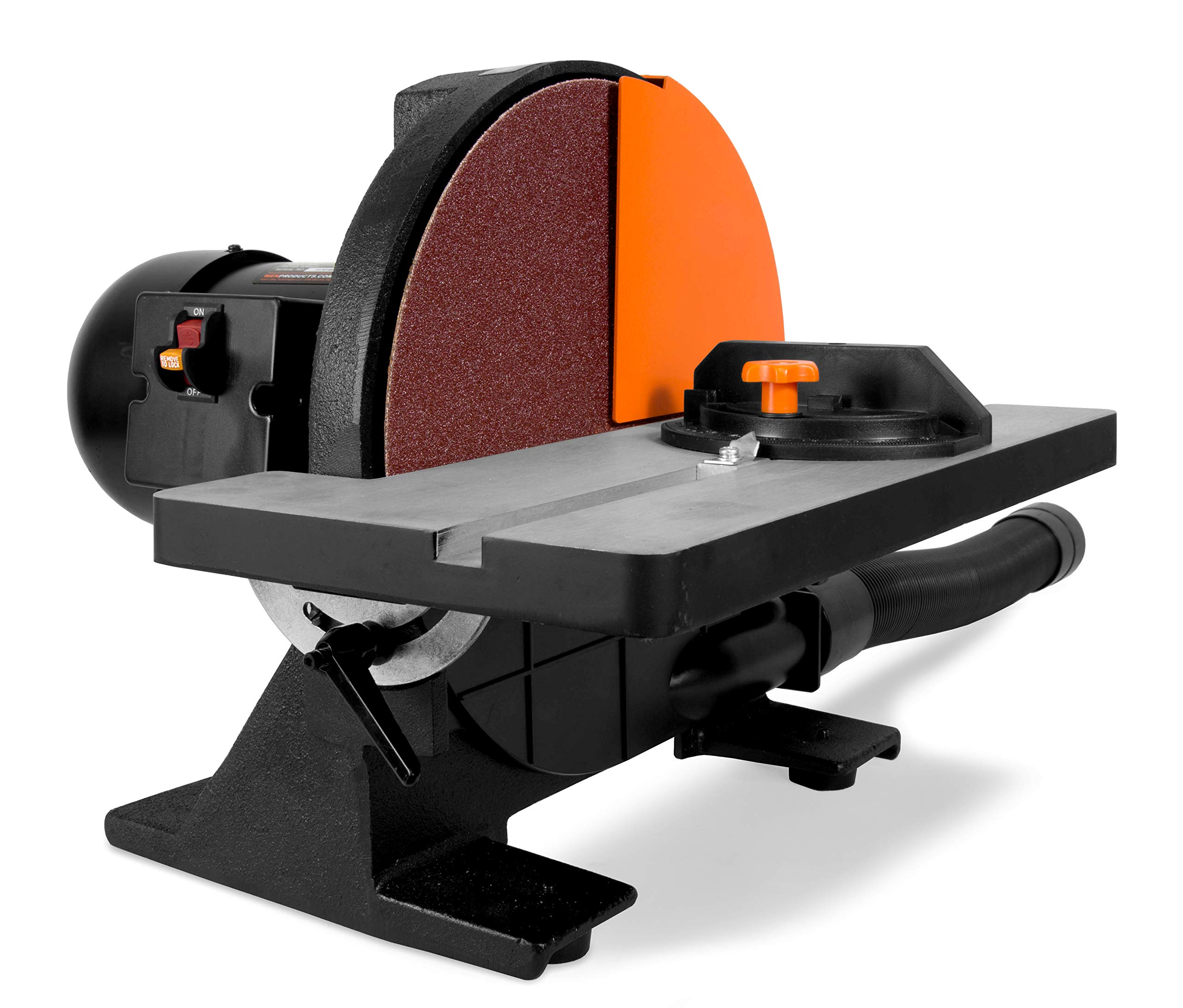 WEN 65812 12-Inch Benchtop Disc Sander with Miter Gauge & Dust Collection System - Perfect for Woodworking, Metal Sanding & DIY Projects in Home Workshops