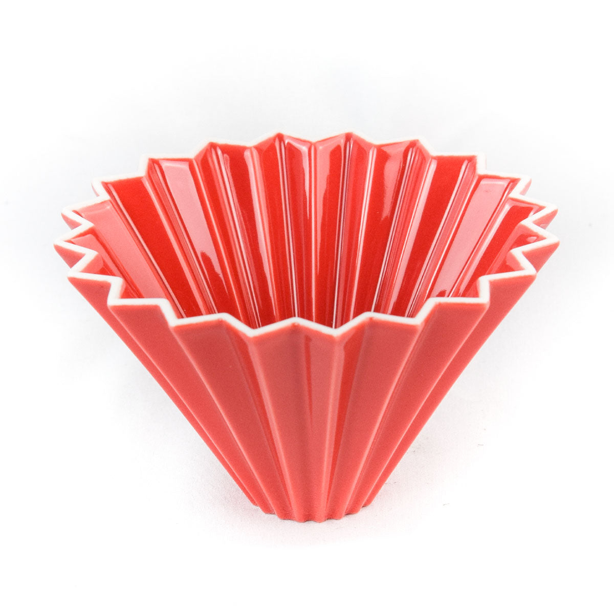 Premium ORIGAMI Coffee Dripper - Red Ceramic Pour Over Coffee Maker for Specialty Brewing | Perfect for Home, Office & Camping Coffee Lovers
