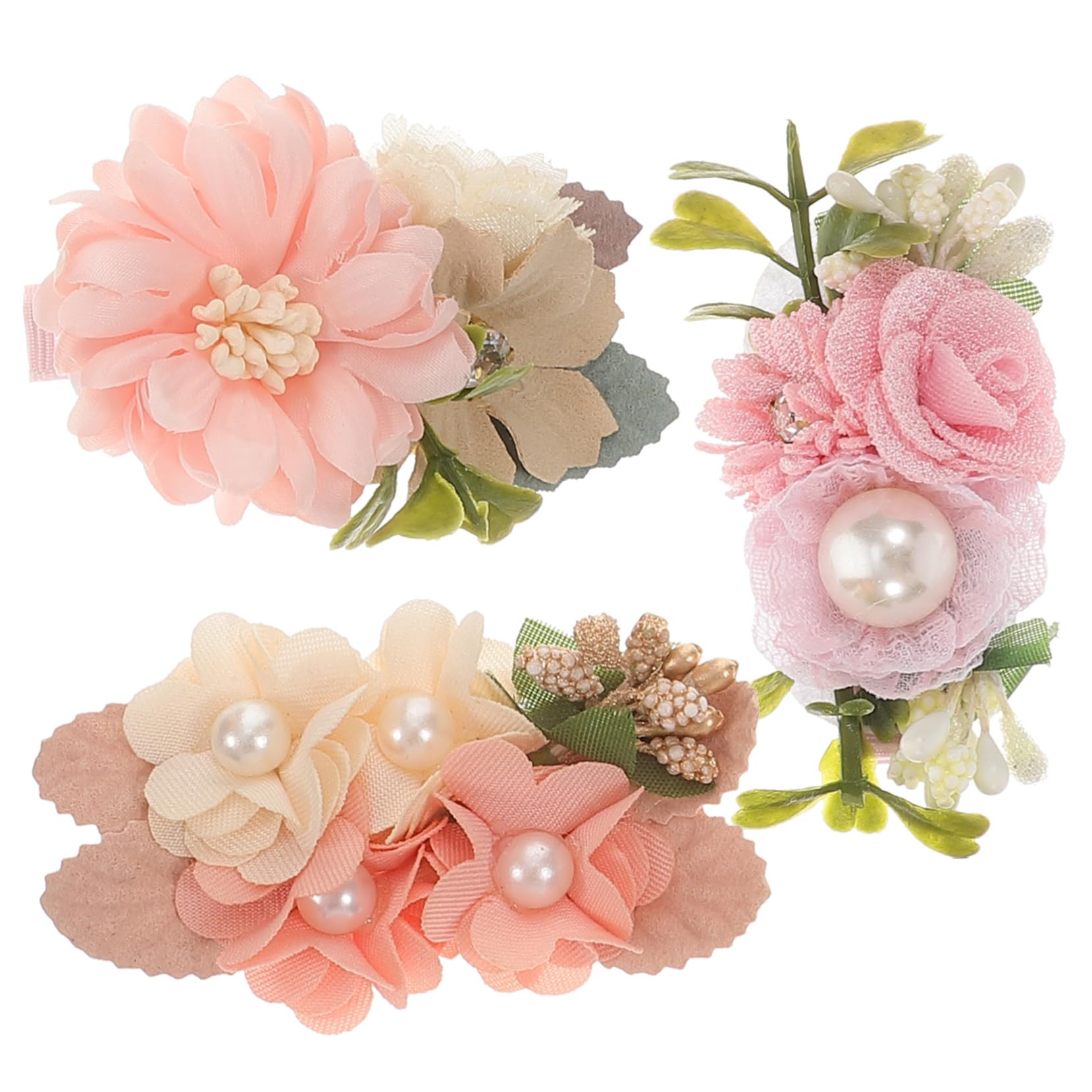 Toyvian Flower Hair Clips for Girls - 6 Pack Faux Pearl Hair Accessories Set for Toddlers & Kids - Cute Hair Decorations for School, Parties & Special Occasions