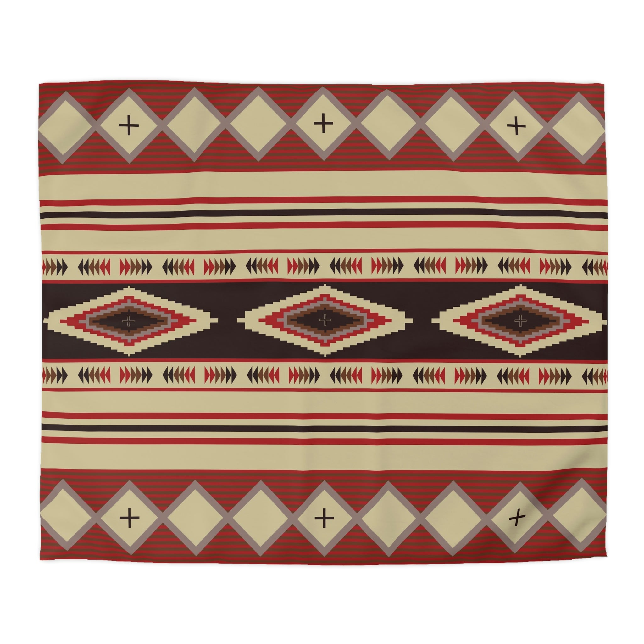 Southwestern Microfiber Duvet Cover Set - Bohemian Rio Vista Print Bedding for Bedroom Decor (Queen/King Size) - Perfect for Boho Chic Home & Guest Room Styling