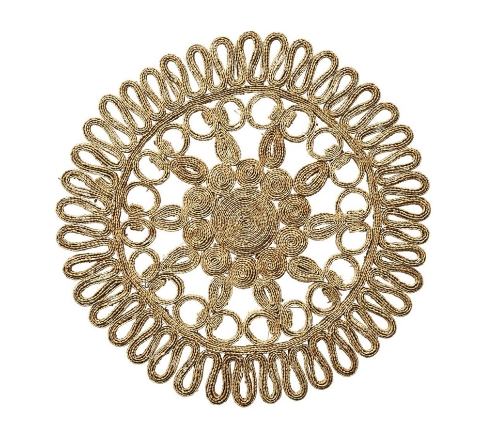Boho Style Natural Fiber Placemats Set of 4 - Eco-Friendly Table Mats for Dining Room, Kitchen, or Outdoor Picnic Decor