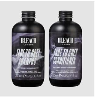 Bleach London Fade to Grey Hair Kit - Toning Kit with Fade to Grey Shampoo & Conditioner (250ml Each) for Silver & Gray Hair Maintenance - Perfect for At-Home Salon Treatments & DIY Hair Coloring