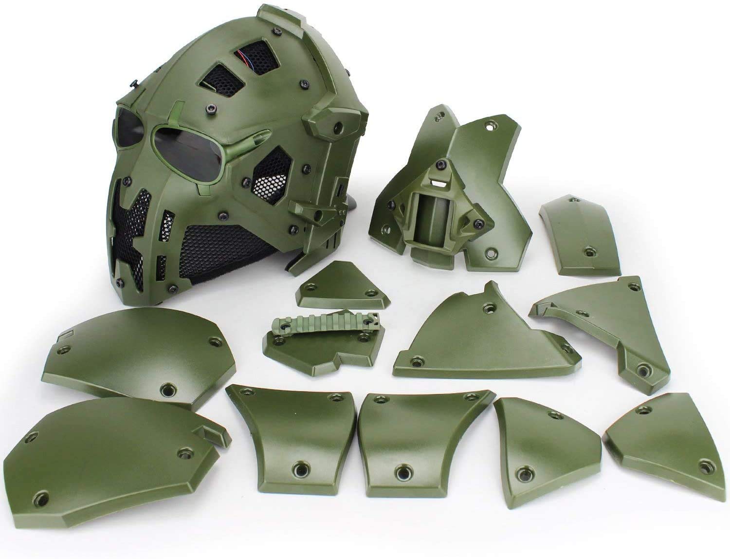 Tactical Full Face Protective Mask with Goggles - Airsoft Helmet for Paintball, Motorcycle Riding, Cosplay & Role Playing - Perfect for Outdoor Sports, Military Simulation & Movie Props