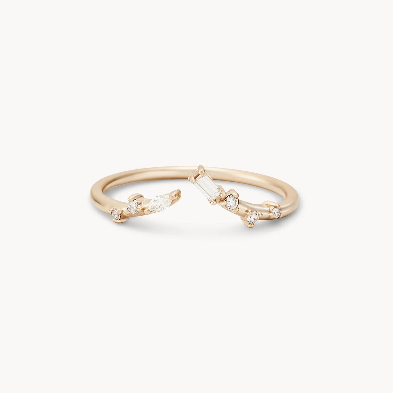 14K Yellow Gold Union of Bliss Ring with White Diamonds - Elegant Wedding Band, Anniversary Gift for Her, Perfect for Engagements & Special Occasions