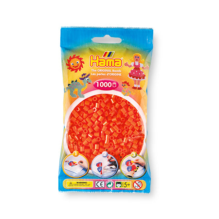 1,000 Pack Hama Midi Beads Orange - DIY Craft Beads for Kids, Perler Beads for Creative Art Projects, Fun and Educational Toy for Children's Activities