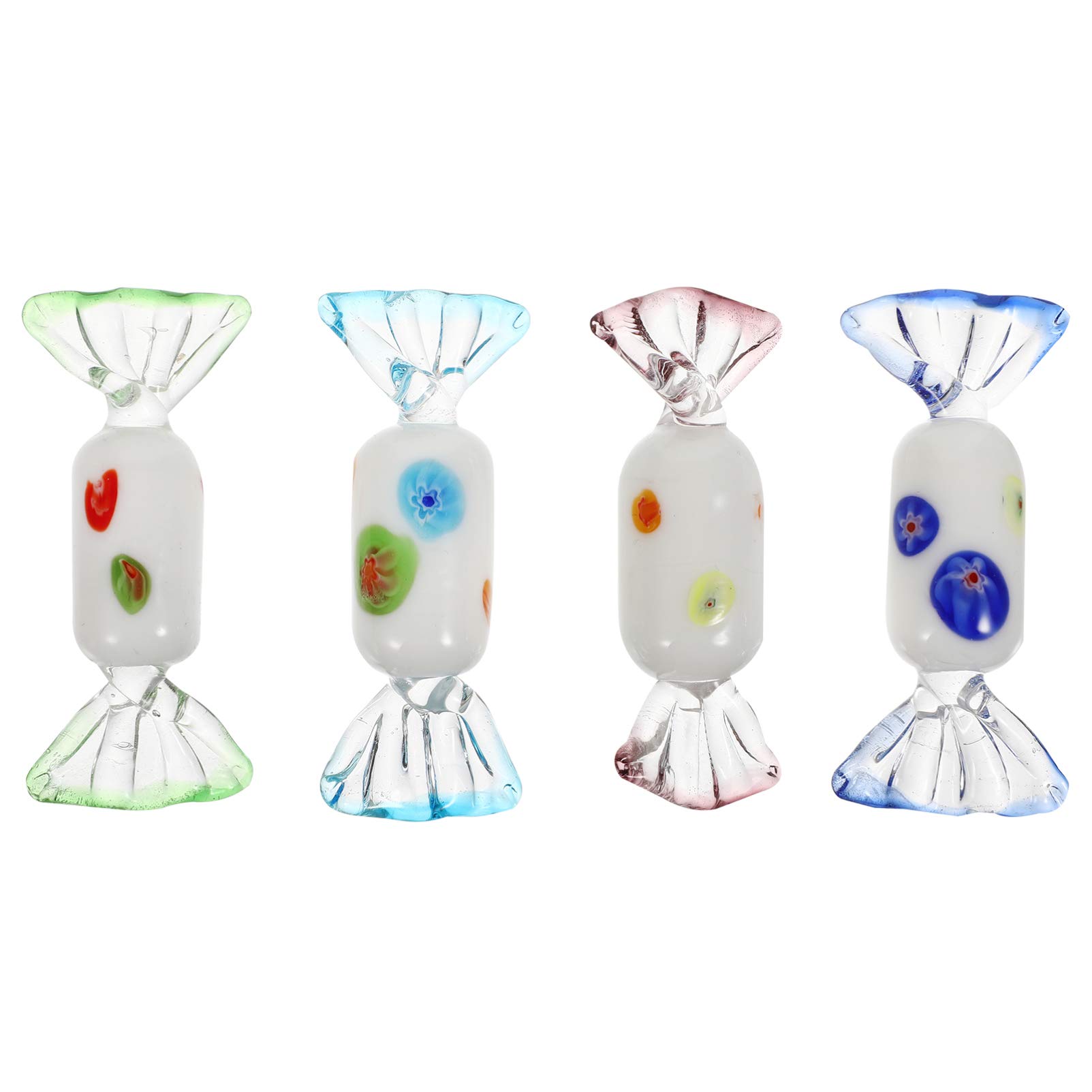 VOSAREA 4-Piece Glass Candy Jar Set - Decorative Sweets Container for Home, Kitchen & Party Decor - Perfect for Candy Display, Wedding Centerpieces & Holiday Decorations