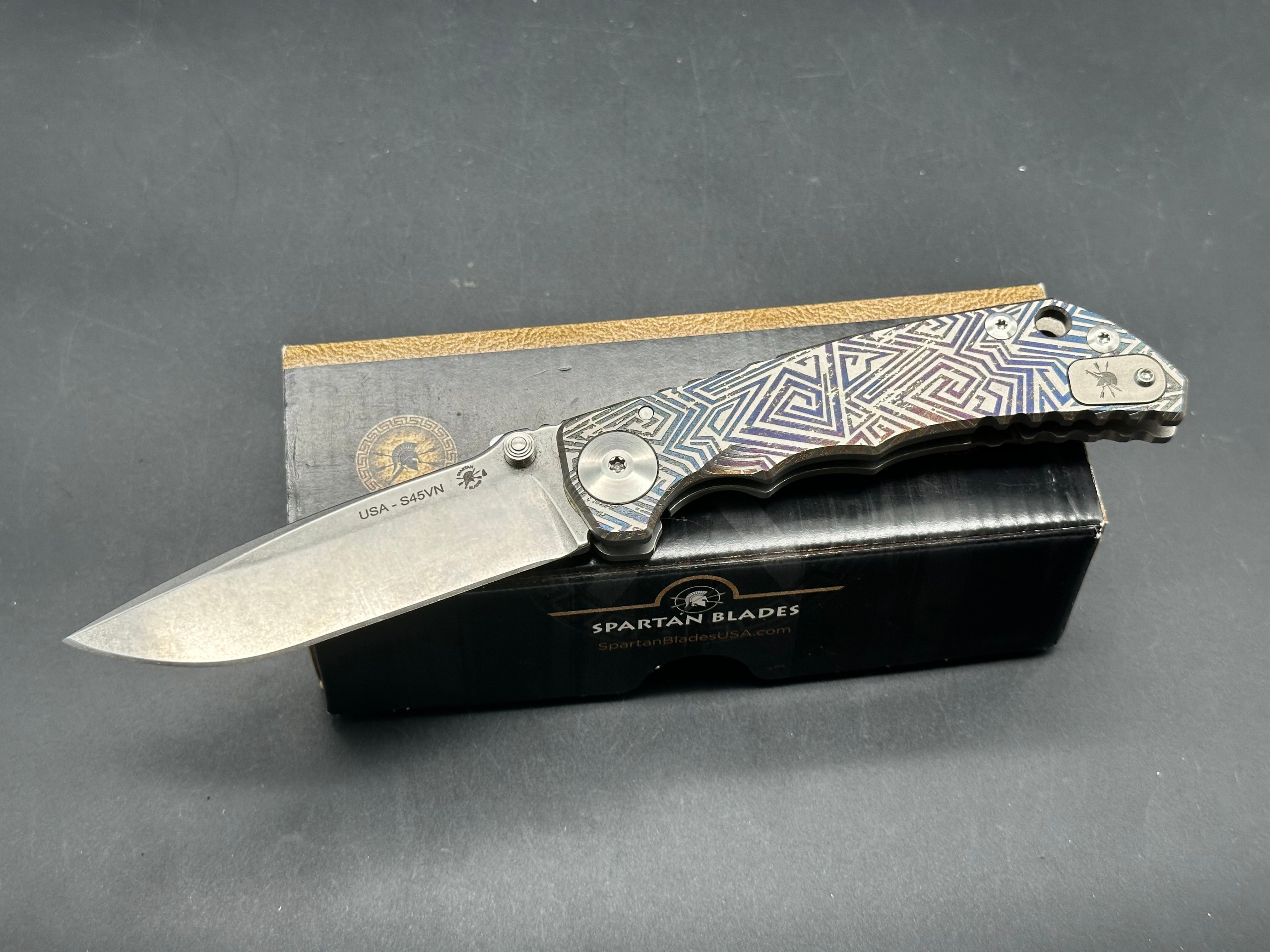 Spartan Harsey Folder 4 - Premium Tactical Folding Knife with Durable Titanium Handle - Perfect for Outdoor Camping, Survival Gear & Everyday Carry (EDC)