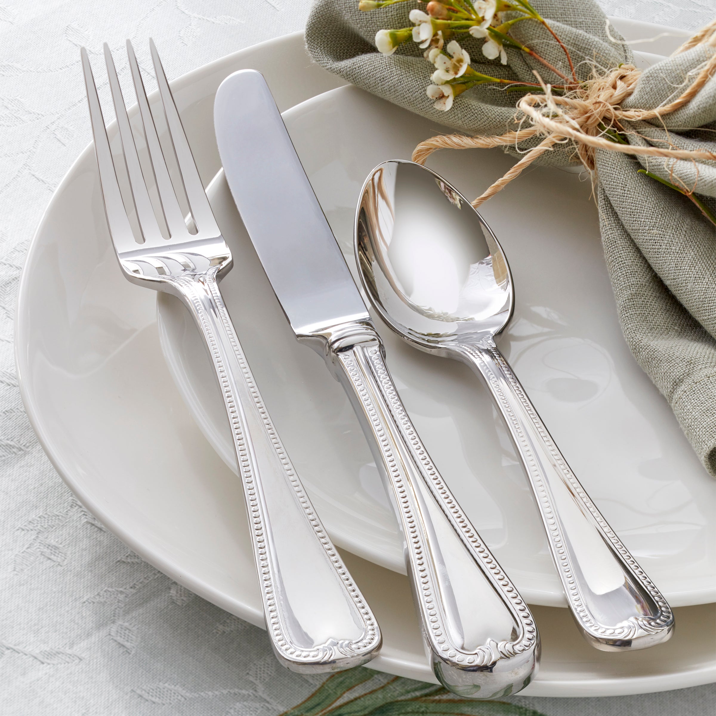 Vintage Jewel 20-Piece Stainless Steel Flatware Set - Elegant Silverware for Dining, Wedding Gifts & Home Entertaining