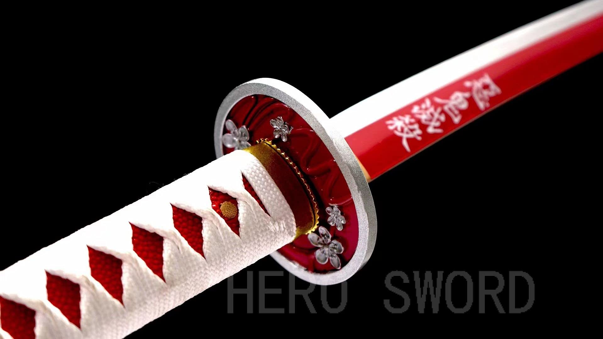 HERO SWORD Japanese Anime Katana - Hand Forged 1045 Carbon Steel Samurai Sword | Full Tang Handmade Demon Slayer Katana | Sharp Practical Blade for Cosplay, Martial Arts & Collection