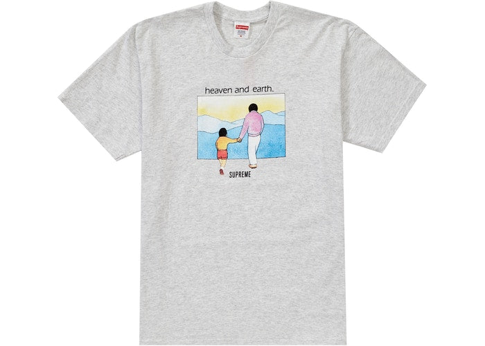 Supreme Heaven and Earth T-Shirt - Grey Cotton Streetwear Tee for Men & Women | Casual Wear, Street Fashion, Urban Style