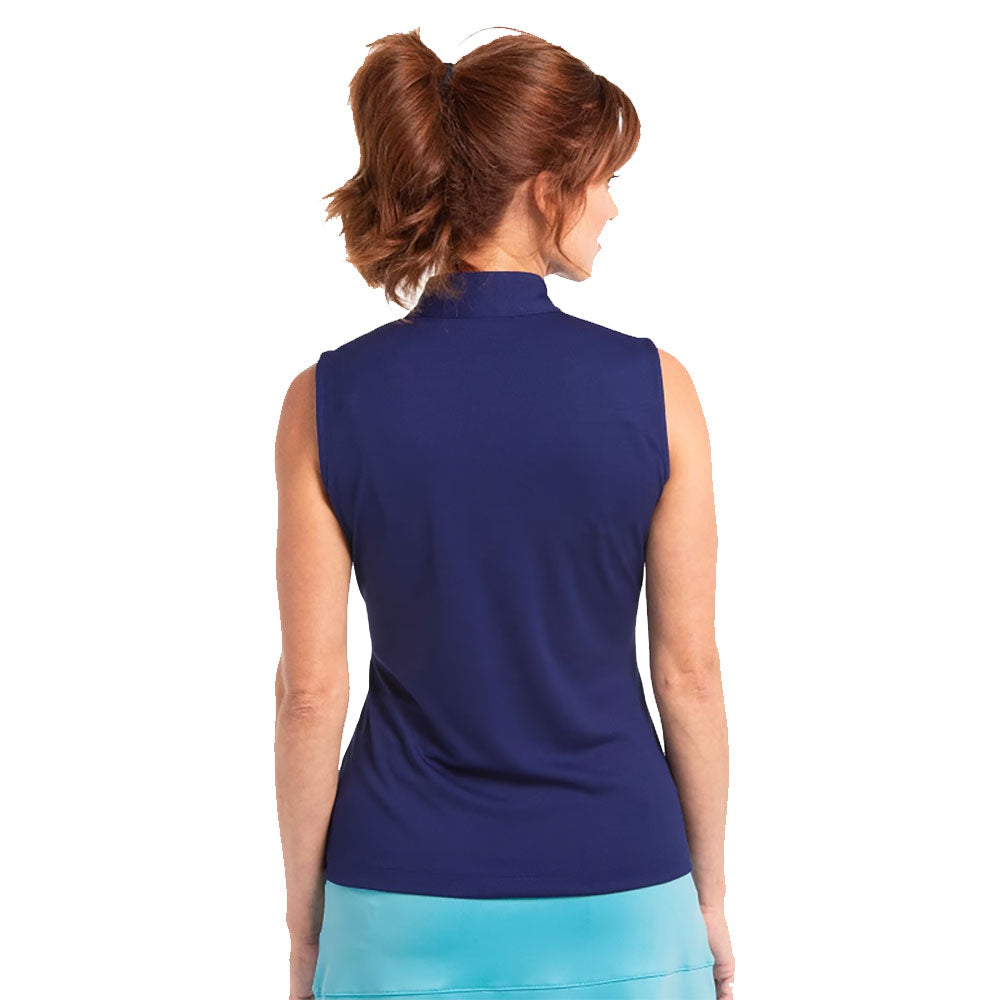 EP New York Women's Sleeveless Snap Placket Golf Polo Shirt - Breathable & Comfortable for Golf, Tennis & Summer Outdoor Activities