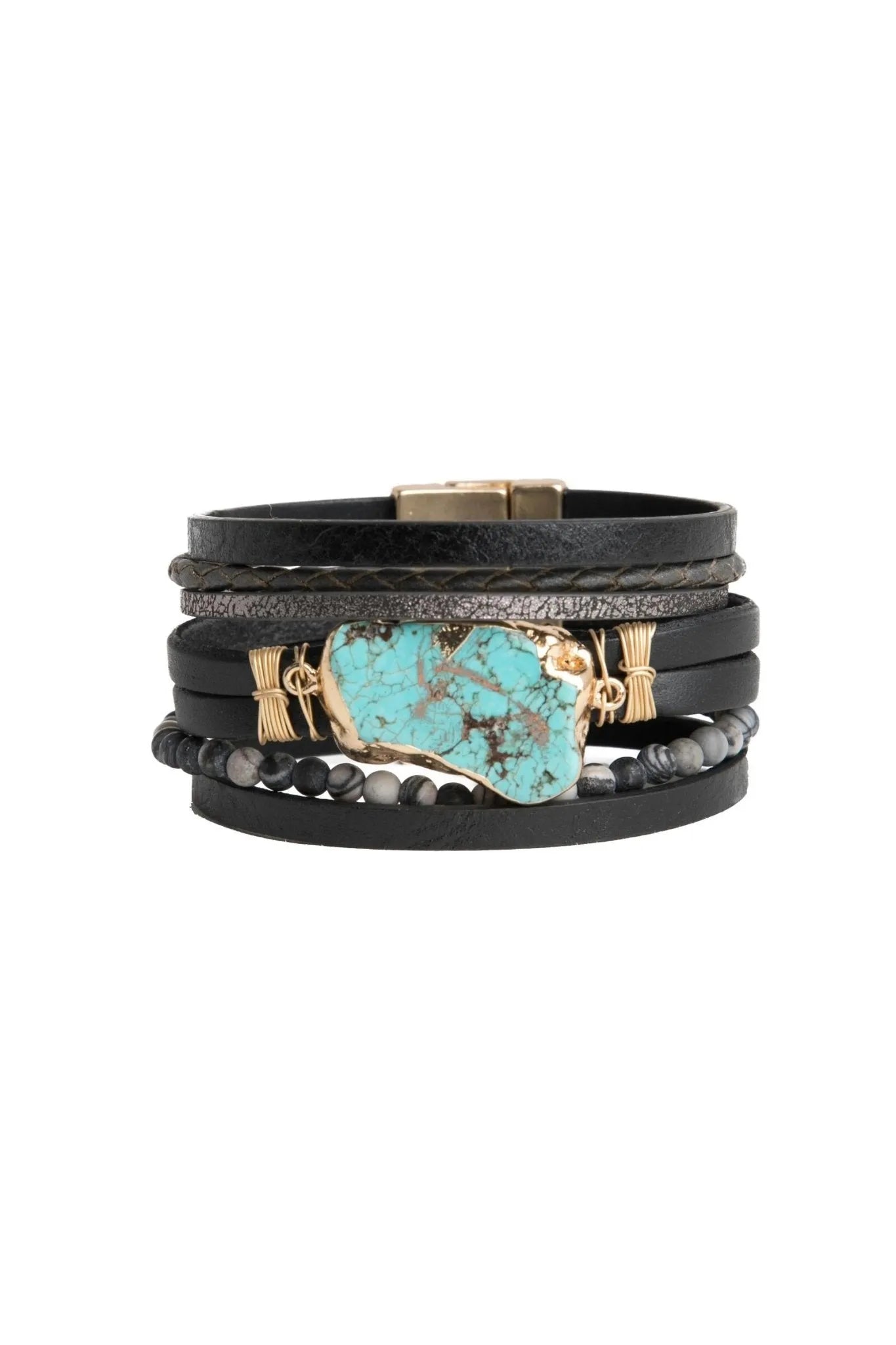 Aquamare Genuine Leather Bracelet for Men & Women - Waterproof & Durable Fashion Accessory for Outdoor, Travel & Daily Wear