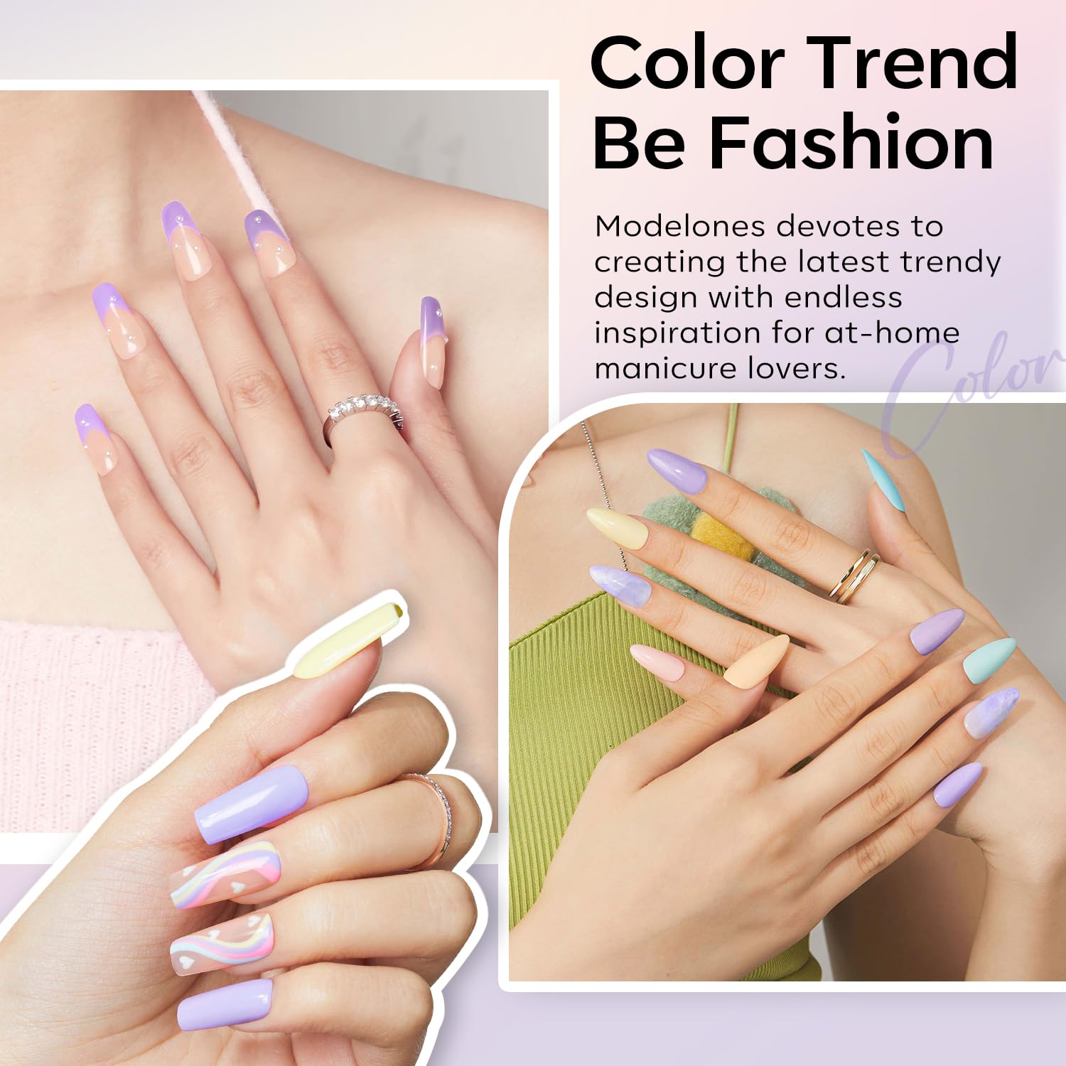 Modelones 15ML Pastel Lilac Purple Gel Nail Polish - Soak Off LED/UV Cured, Non-Toxic Nail Art Kit for Women & Girls - Perfect for Summer Manicures, DIY Nail Designs & Gift Giving