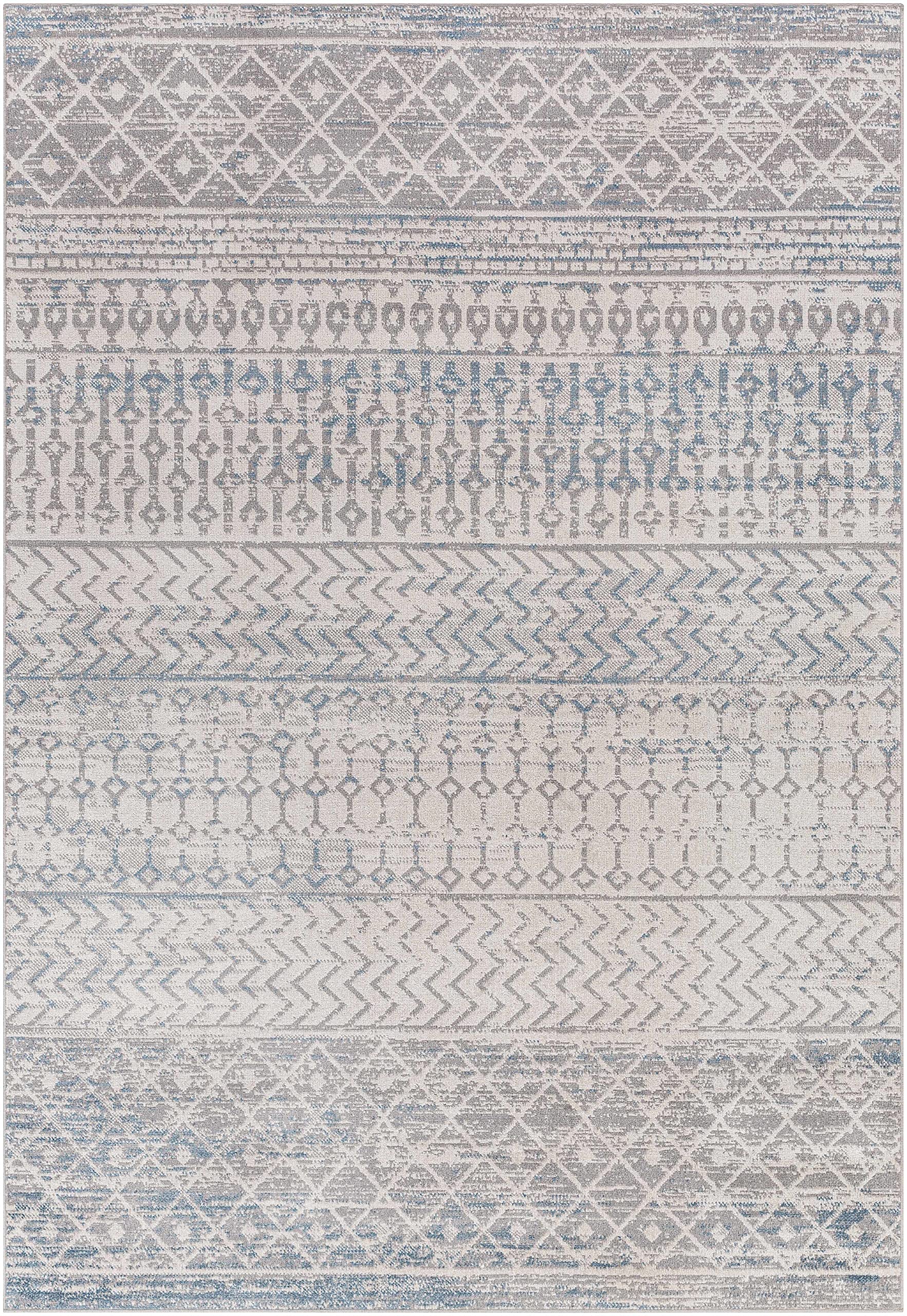 Hauteloom Tambac Machine Washable Area Rug - Blue & Gray - 6'7