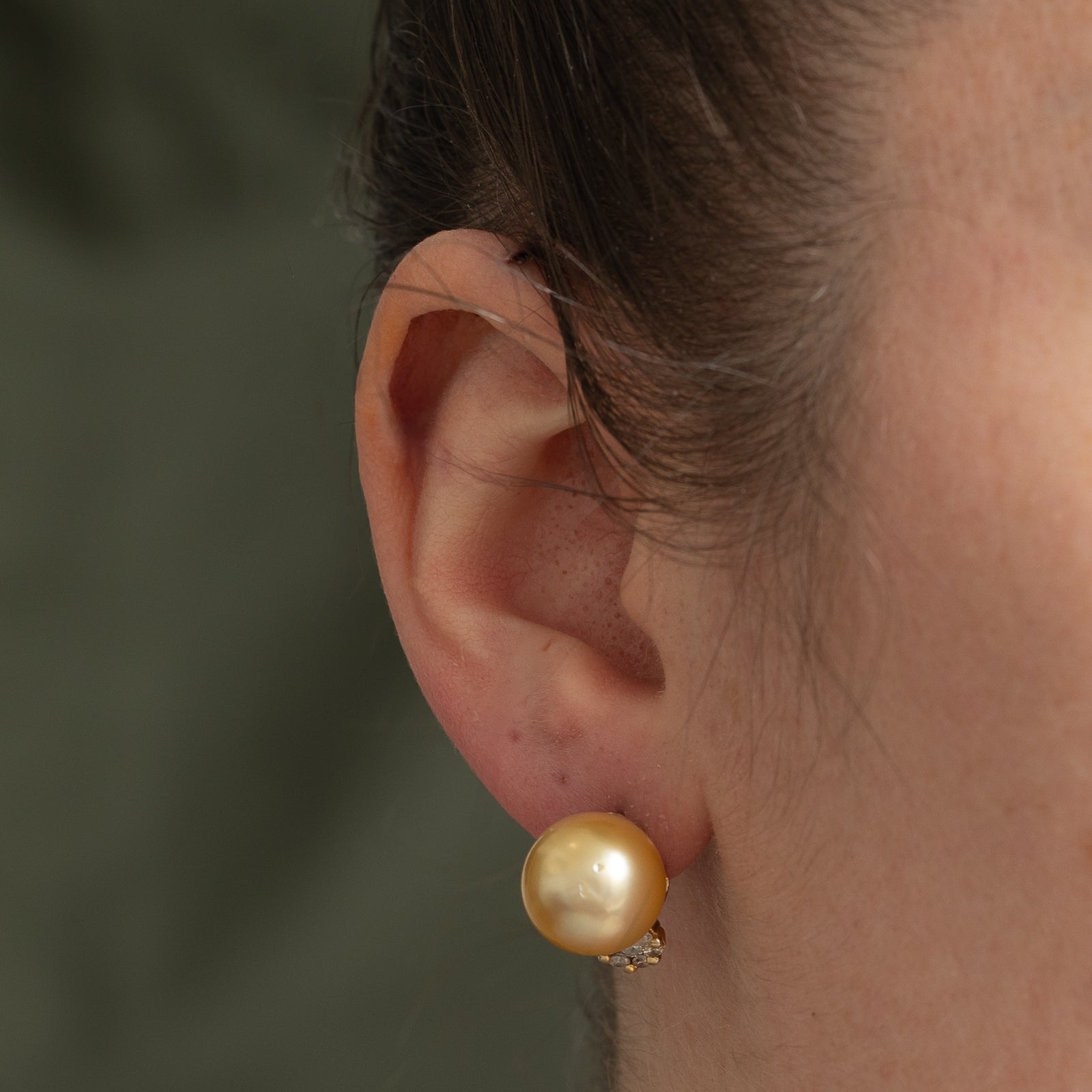 Luxury 12.50mm South Sea Pearl & 0.36ctw Diamond Earrings - Premium White Gold Jewelry for Weddings, Anniversaries & Special Occasions