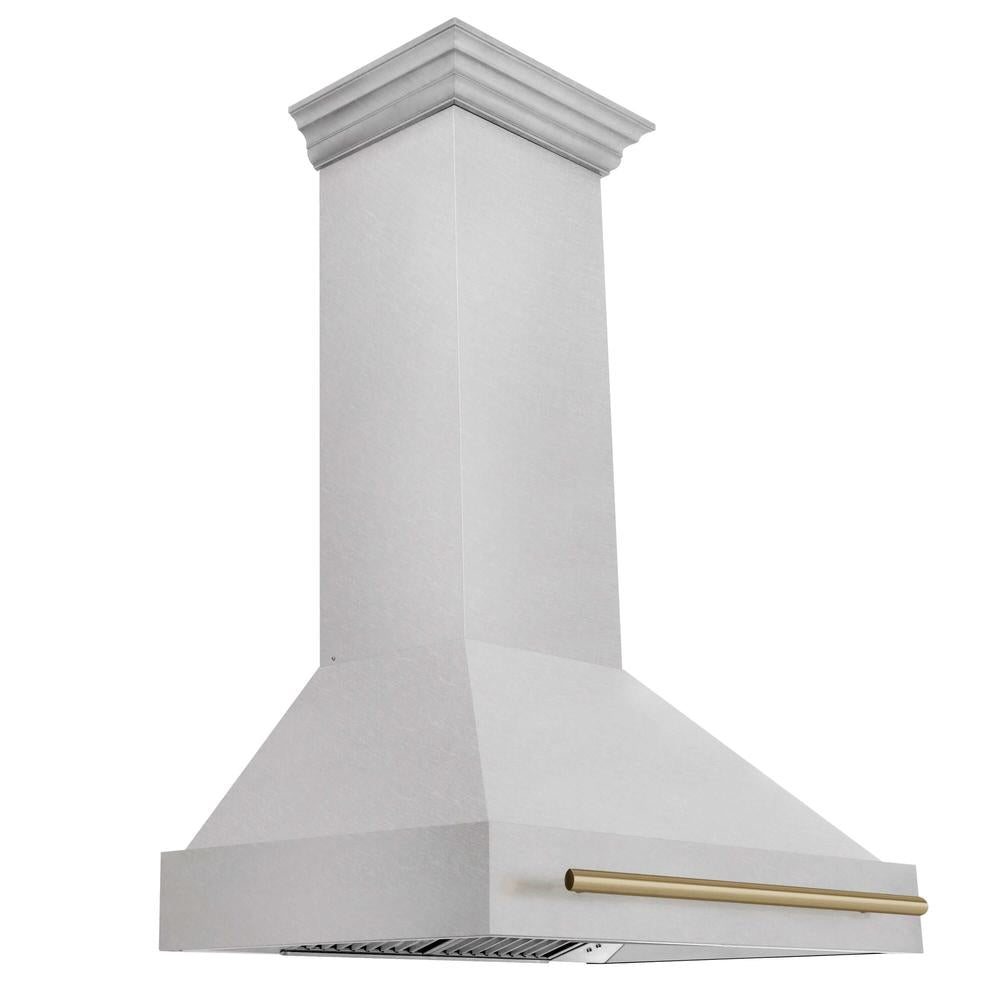 ZLINE Autograph Edition 36 Inch Stainless Steel Wall Mount Range Hood with Accent Handle - Professional Kitchen Ventilation for Home Chefs (8654SNZ 36) - Perfect for Modern Kitchens and Open Concept Living Spaces